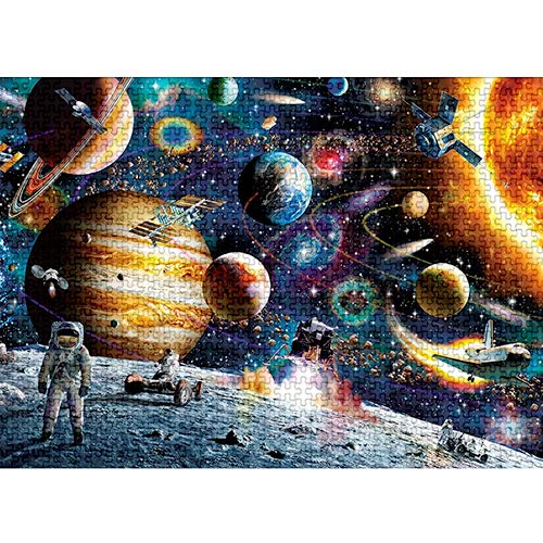 SKYFIELD Space Puzzle, 1000 Piece Planets in Space Jigsaw Puzzle for Kids Adults