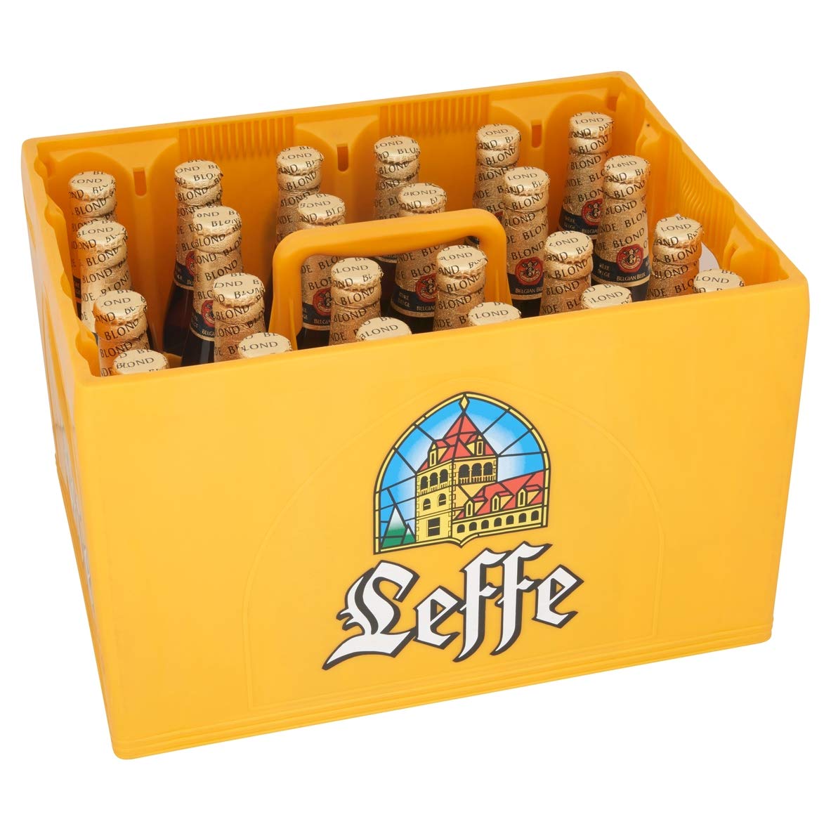 Leffe Blonde Flaschenbier, Mehrweg im Kasten, Blondes Abteibier Bier aus Belgien, 24 x 0.33 l