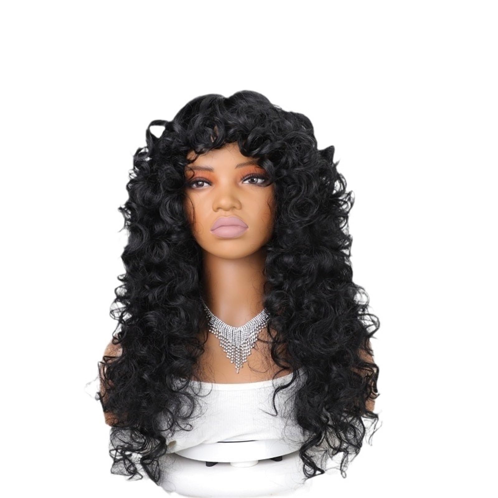 ZTHYSHOZ Women's Wig Women's Fluffy Small Curly Long Hair Wig For Daily And Party Wear