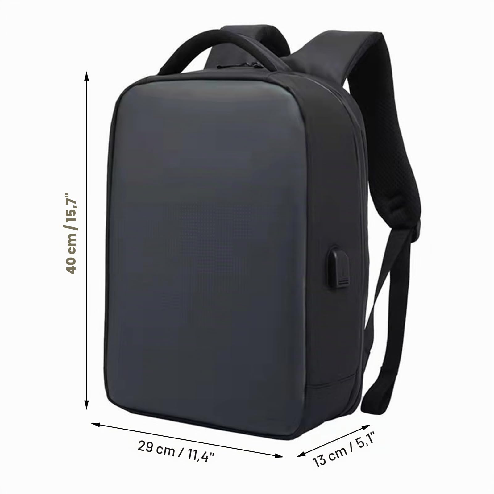 Pyhodi Zaino per Moto a LED, Borsa per Laptop a LED Programmabile con Spallacci Personalizzabili per Viaggi e Campeggio, Spazioso Zaino Impermeabile per Laptop 16 Pollici