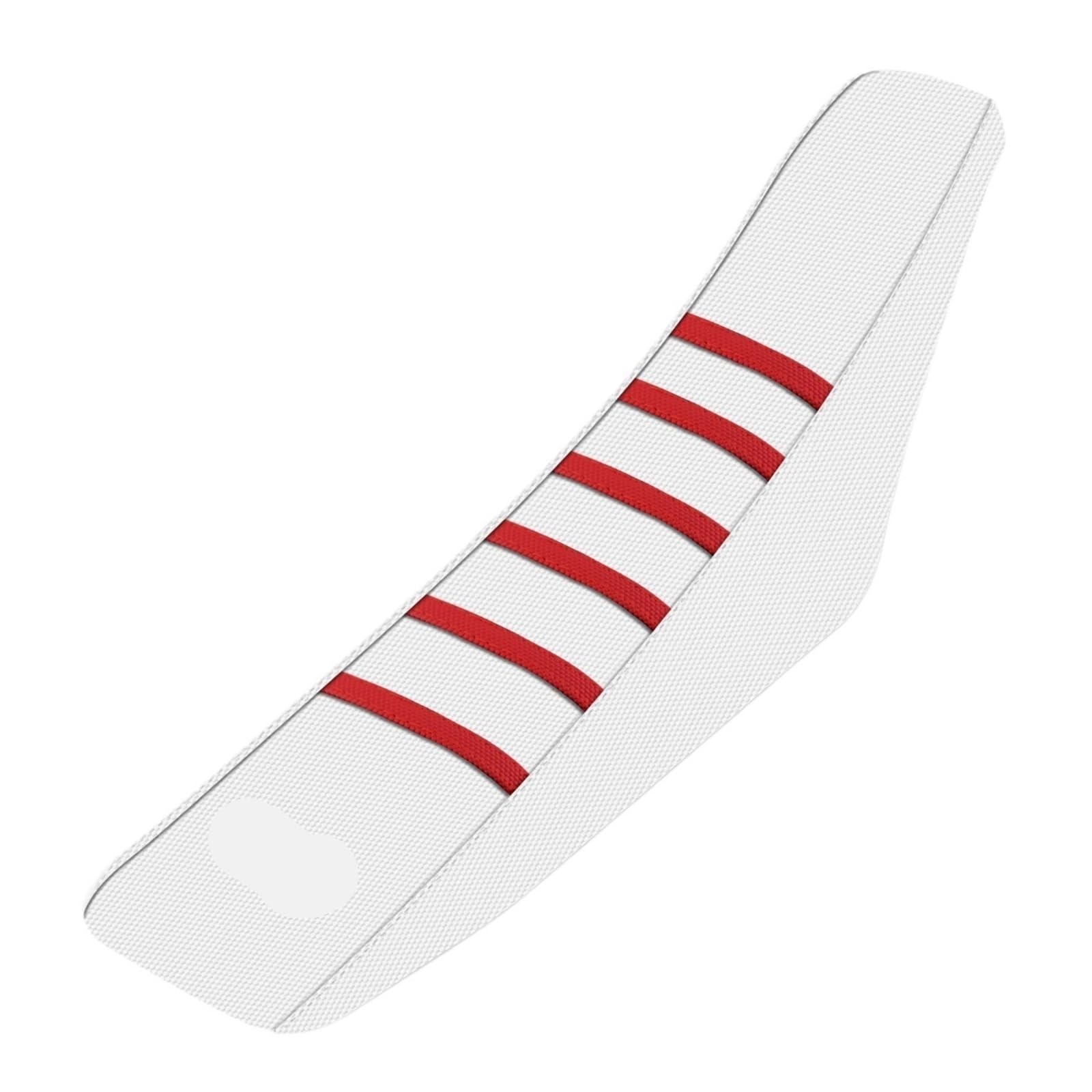 Coprisedile Powerzone bianco a coste Accessori Per moto morbidi e antiscivolo per coprisella Coprisedile per moto(White Red Cover)