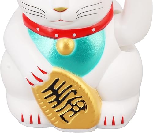 Miniatura 6 de Dpofirs Gato de la fortuna de la suerte Maneki Neko de 4 pulgadas, decoración de gato de la suerte que agita a mano para el hogar, adorno de