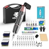 Wireless Tattoo Gun,Solong 1500mAH Wireless Tattoo Machine Kit with 20pcs Different Type Needles Cartridges Tattoo Gun Wireless for Tattoo Artist with Portable Carry Case,Tattoo Aftercare Bandage
