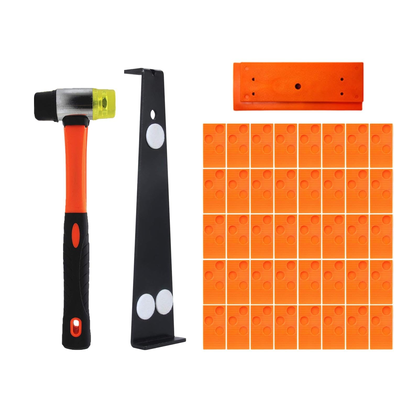 Maillet de parquet avec bloc de frappe orange pour pose de sol