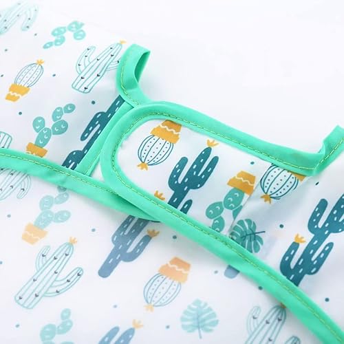 Miniatura 8 de PandaEar Paquete de 5 baberos de manga larga Babero completo impermeable con mangas para bebés de 6 a 24 meses Bata de bebé a prueba de desorden