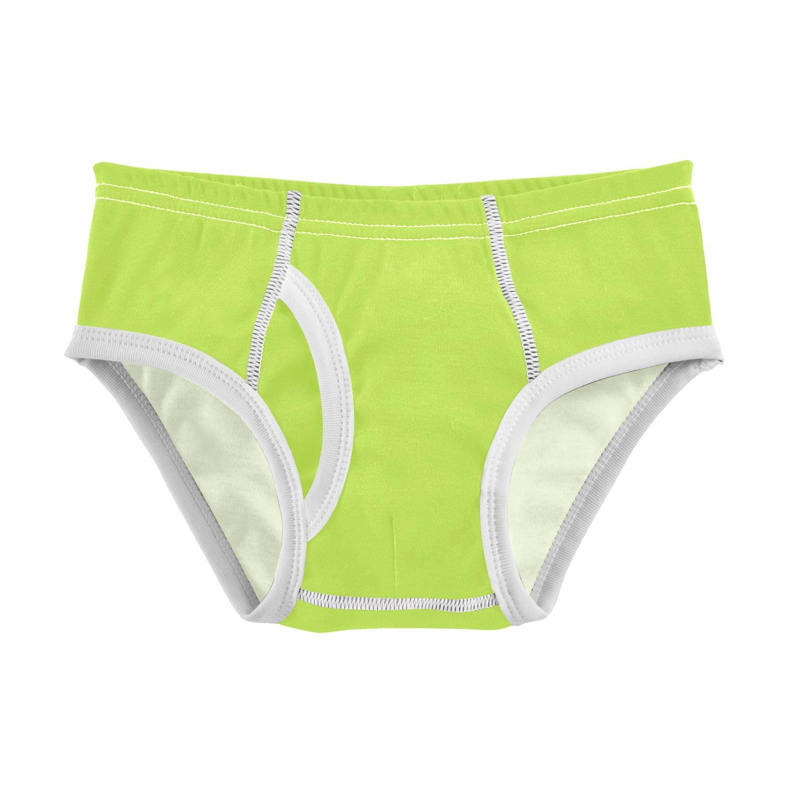 MCHIVER Neon Yellow Boys' Underwear Cotton Kids Briefs Toddler Training Underwear 6Y