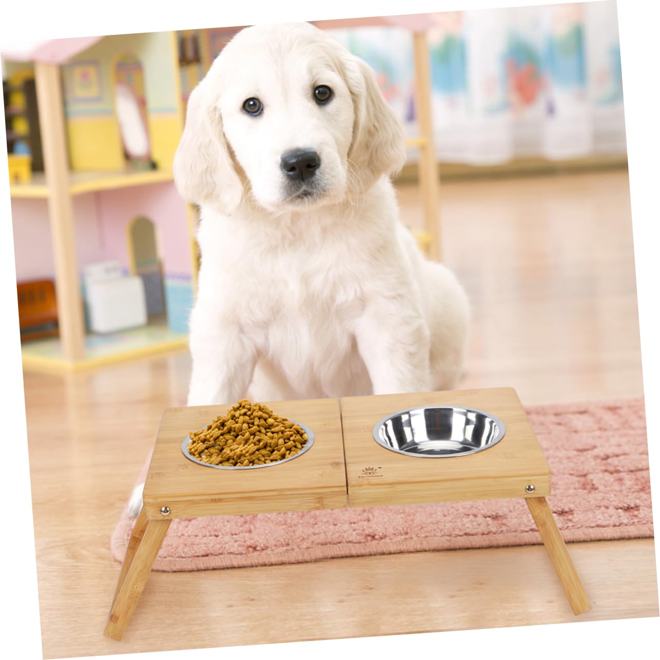 1pieza Comedero Doble para Soporte Inoxidable Cuencos para y Gatos De Limpiar y Almacenar