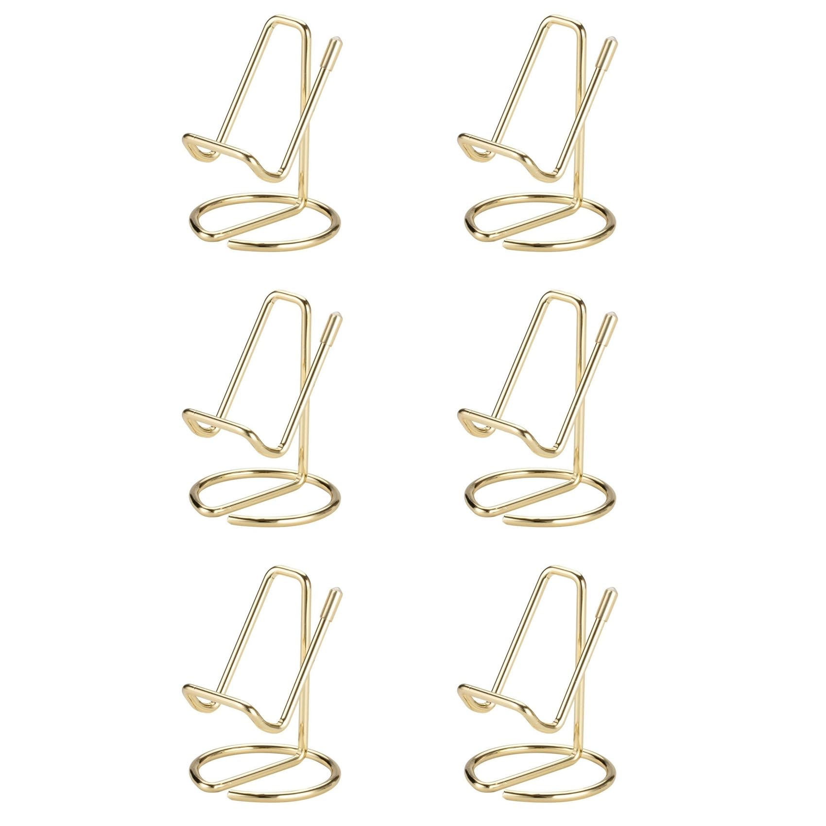 Jnchdghwa 6X Business Card Holder for Desk, Metal Business Card Display Holder Stand, Desktop Name Card Holder (Gold)
