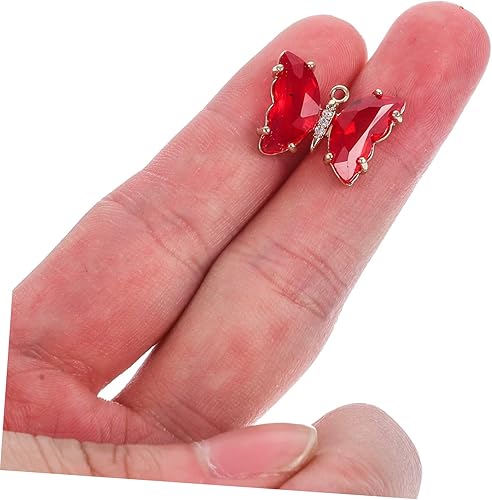 Miniatura 5 de EXCEART 10 cuentas colgantes para joyas, pulseras, pulseras, aretes, collares, colgantes de teléfono, clip de cristal, manualidades, mariposa,