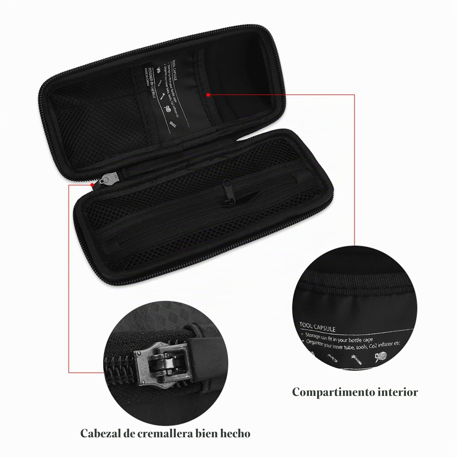 VGEBY Bolsa para Bicicleta, Caja de Herramientas de reparación Impermeable Negra para Ciclismo, portaherramientas para Bicicleta de Carreras