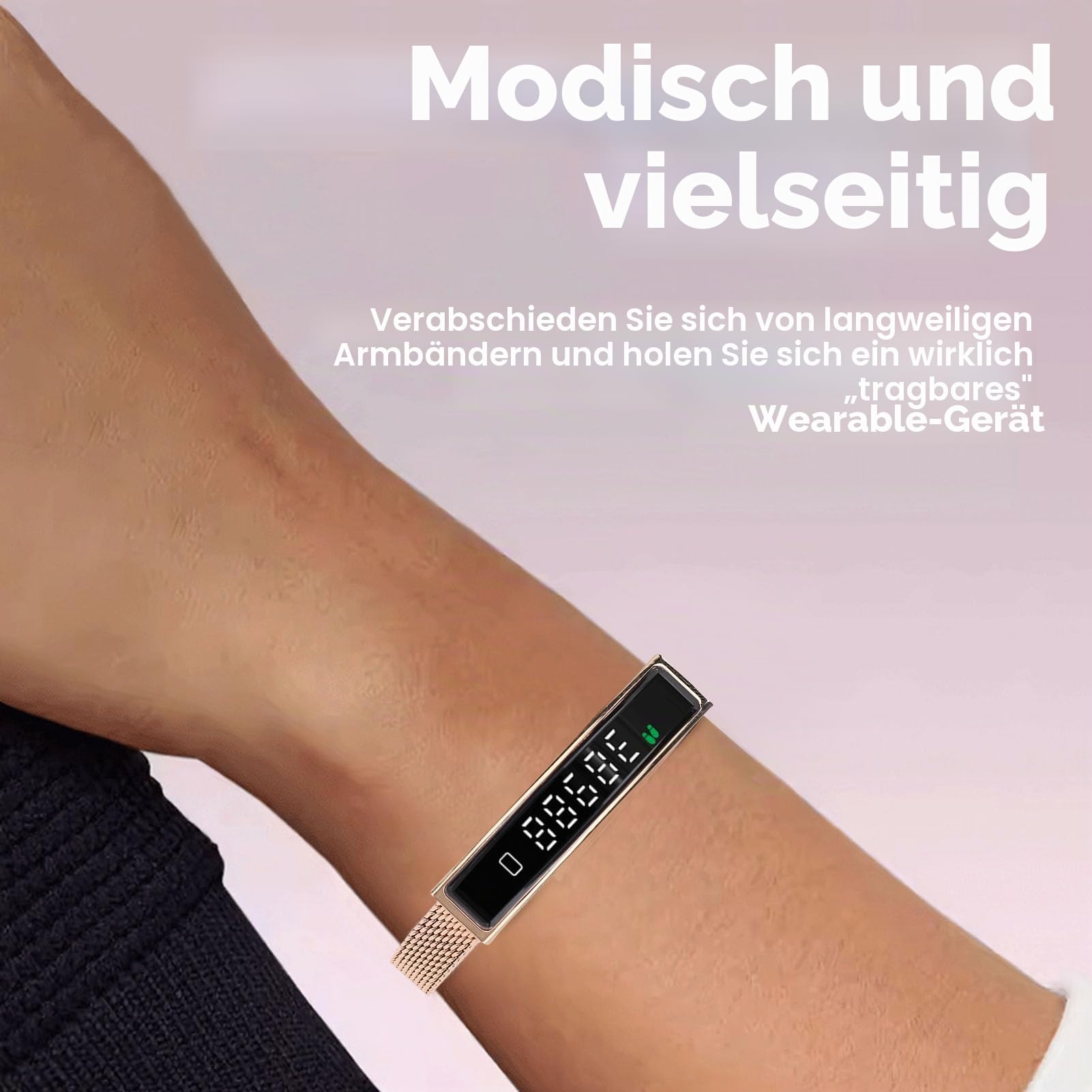 Smart Bracelet Fitness Tracker, Bluetooth 5.3 Health Tracker -Armband, For120 Sportmodi, Wasserdicht für das Fahren mit App mit App (Gold)