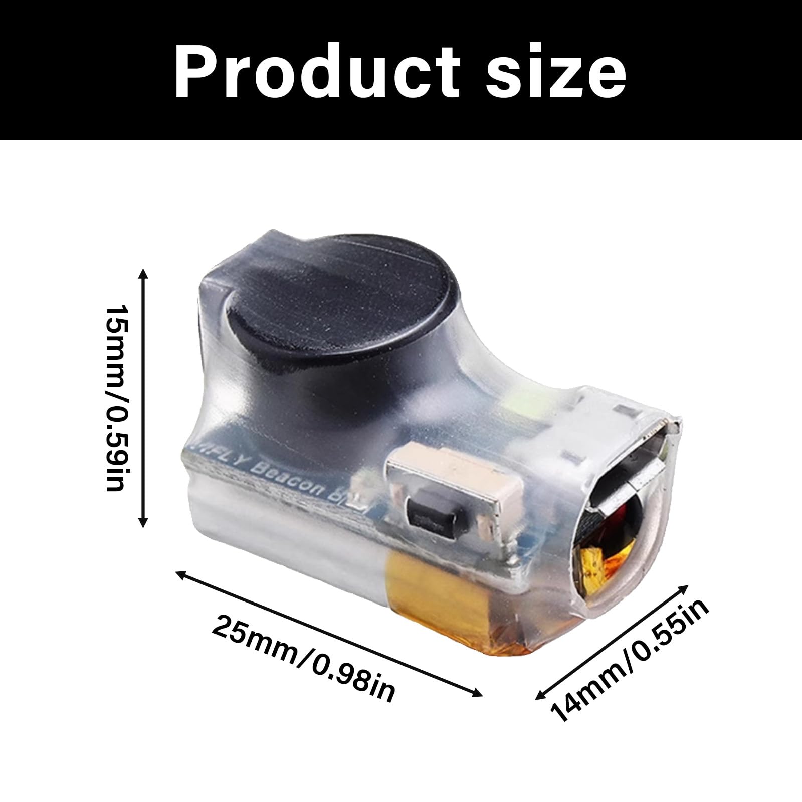 Zumbador para drones inalámbricos FPV con luz LED, batería de 80 mAh, giroscopio integrado, alarma de drones perdidos