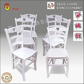 Sillas de madera - Modelo corazón - Asiento madera - Estilo Shabby Chic - Calidad y conveniencia