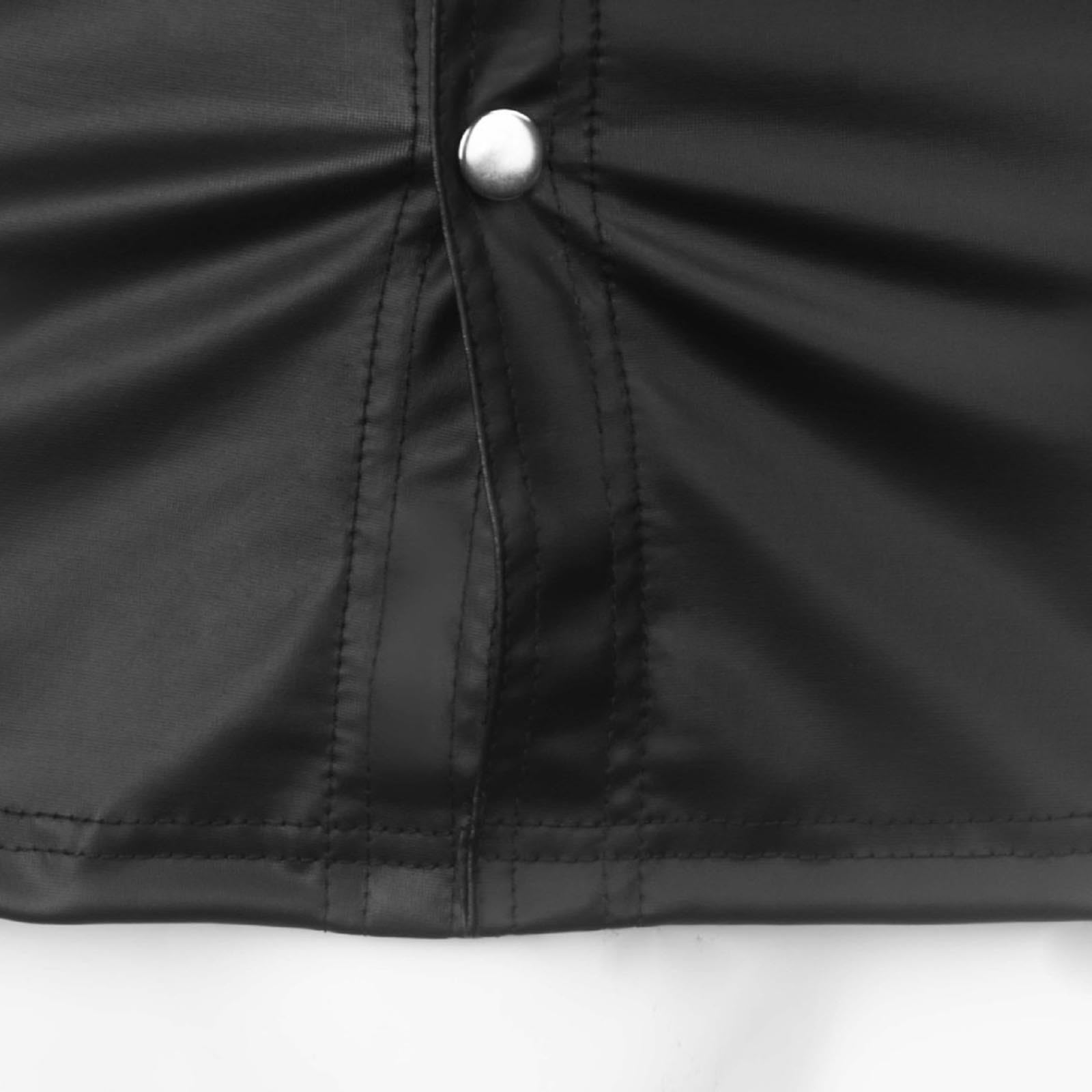 Genérico Camisa Estampada Hombre - Camisa De Cuero Sexy para Hombre Camisa De Cuero Mat Te Ropa De Actuación para Discotecas Escenario DS Ropa De Actuación De Cuero Patent Ent