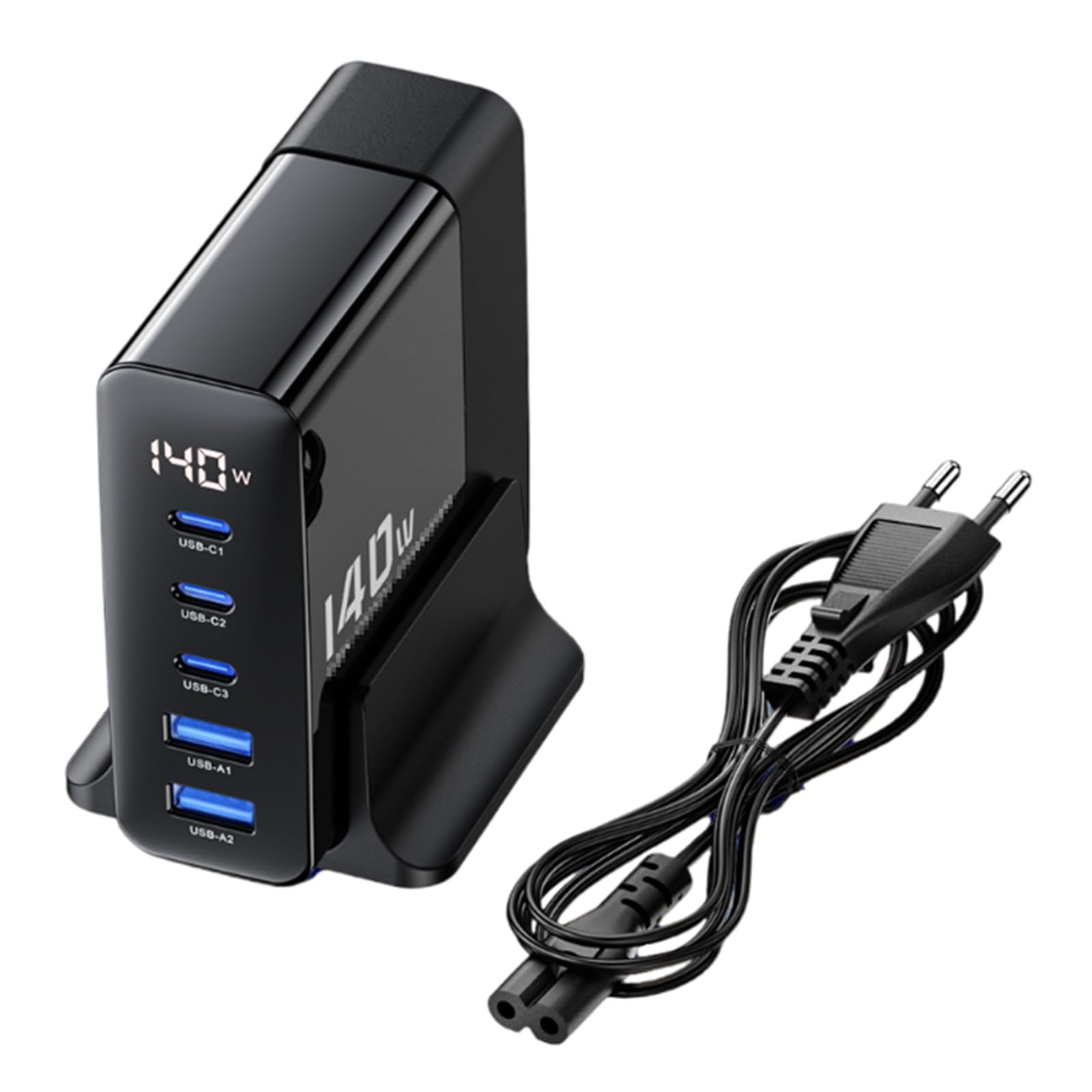 Chargeur d'affichage numérique 140W 2A, charge rapide de bureau, charge de voyage pour téléphone portable