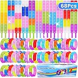 68pcs Fidget Toys Pop Bracelet, Party Favors Fidget Pop Bracelet Bubble Bracelets Push Poping Sensor