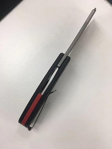 Miniatura 4 de Gambit Cuchillo de bolsillo, Stonewash de hoja de acero de 60.6 in, cuchillo plegable con doble mango G10 y cierre de forro anidado para uso al aire