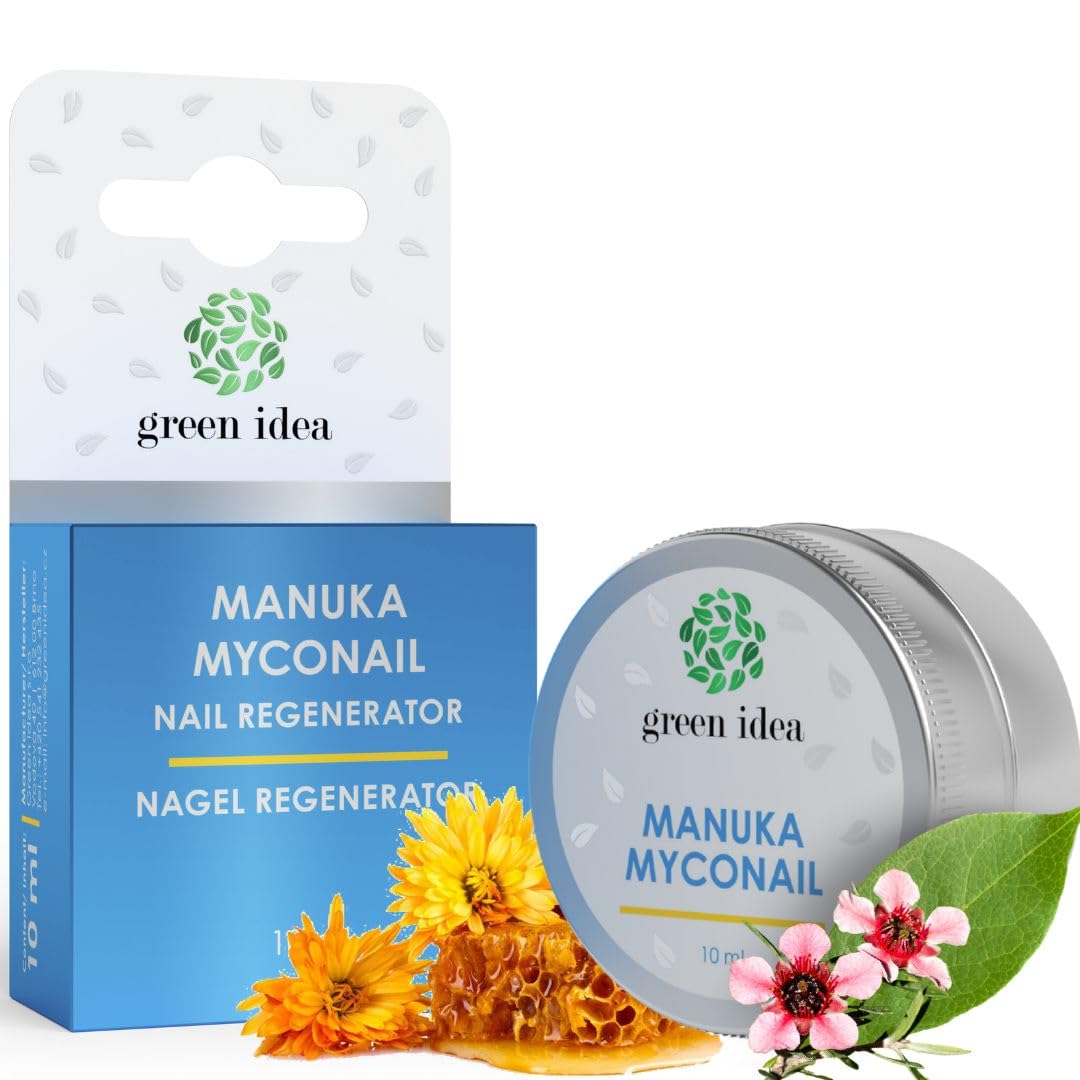 Green Idea MANUKA Salbe Myconail - Nagelcreme für brüchige Nägel - natürlich mit Manuka, Teebaumöl und Bienenwachs - 10 