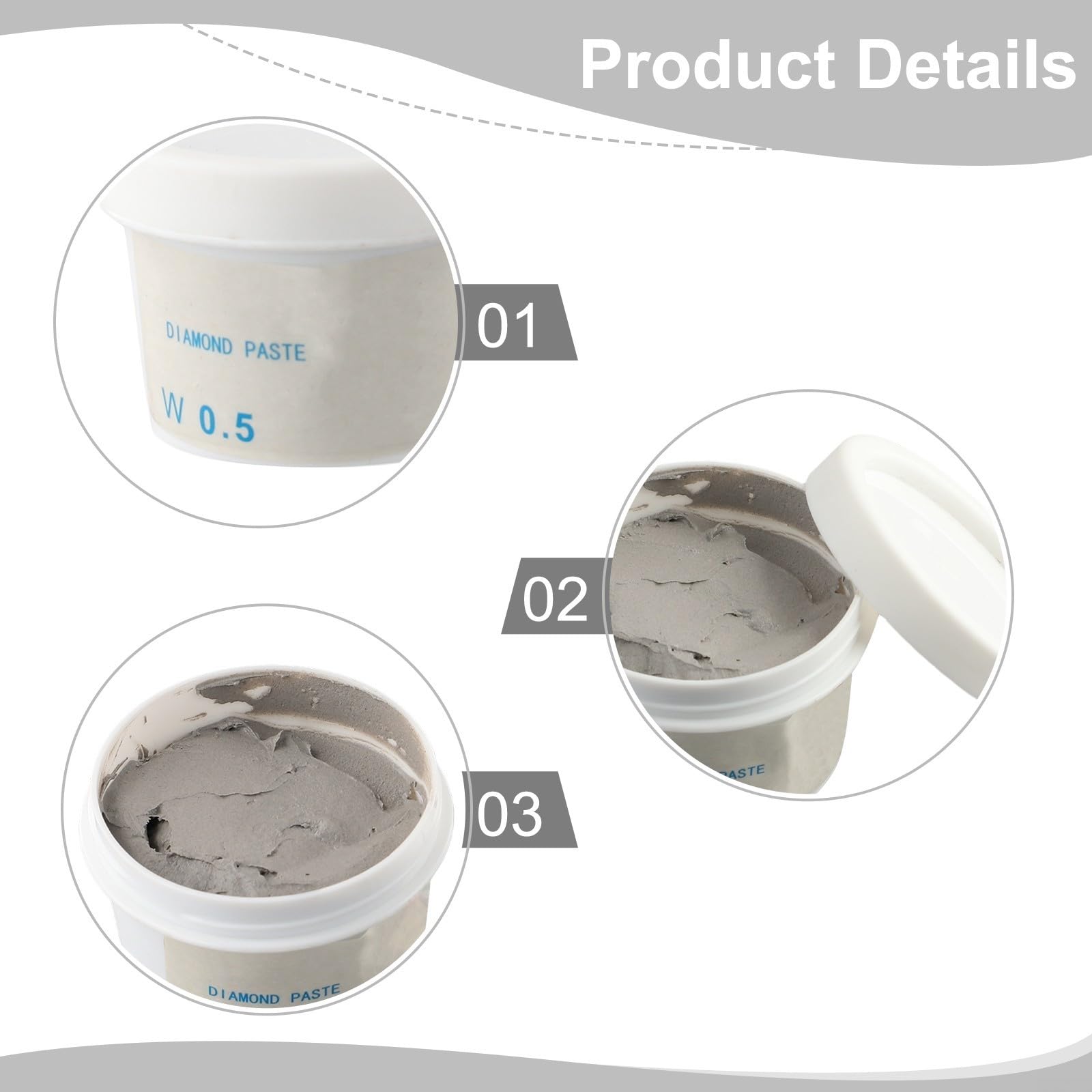 60 g Schmirgel-Paste, doppelte Wasser- und Ölverwendung für Jade, Metall, Glas, Keramik, Polieren und Schleifen (W0,5)