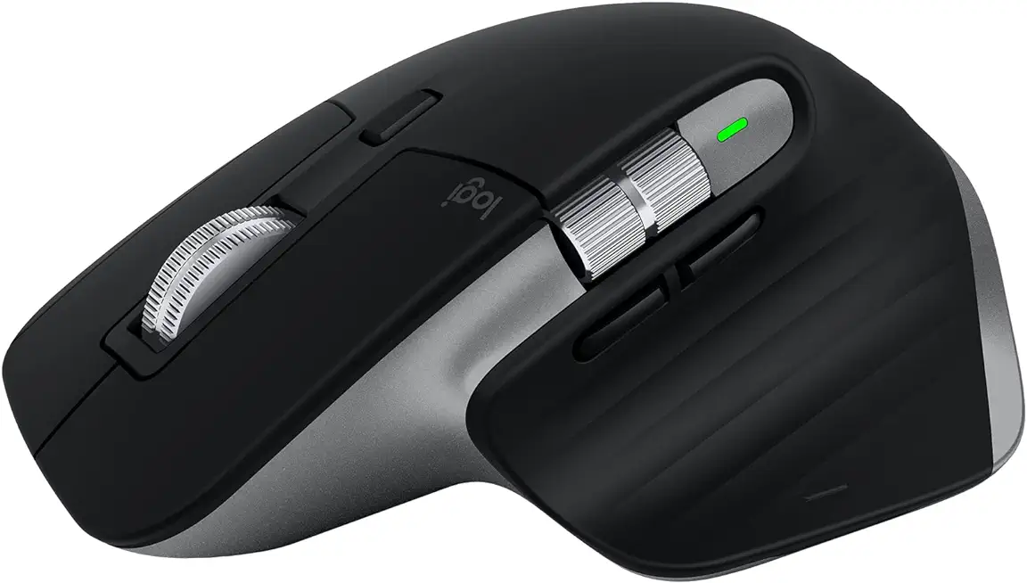 Logitech MX Master 3S für Mac - Kabellose Bluetooth-Maus mit ultraschnellem Scrollen, Ergo, 8K DPI, Glas-Tracking, Leise Klicks, USB-C, Apple, iPad - Space Grey, Schwarz