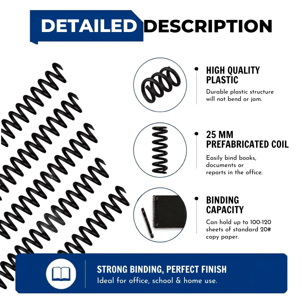 Spotink Heavy Quality Spiral Binding Ring Black (25MM) 4