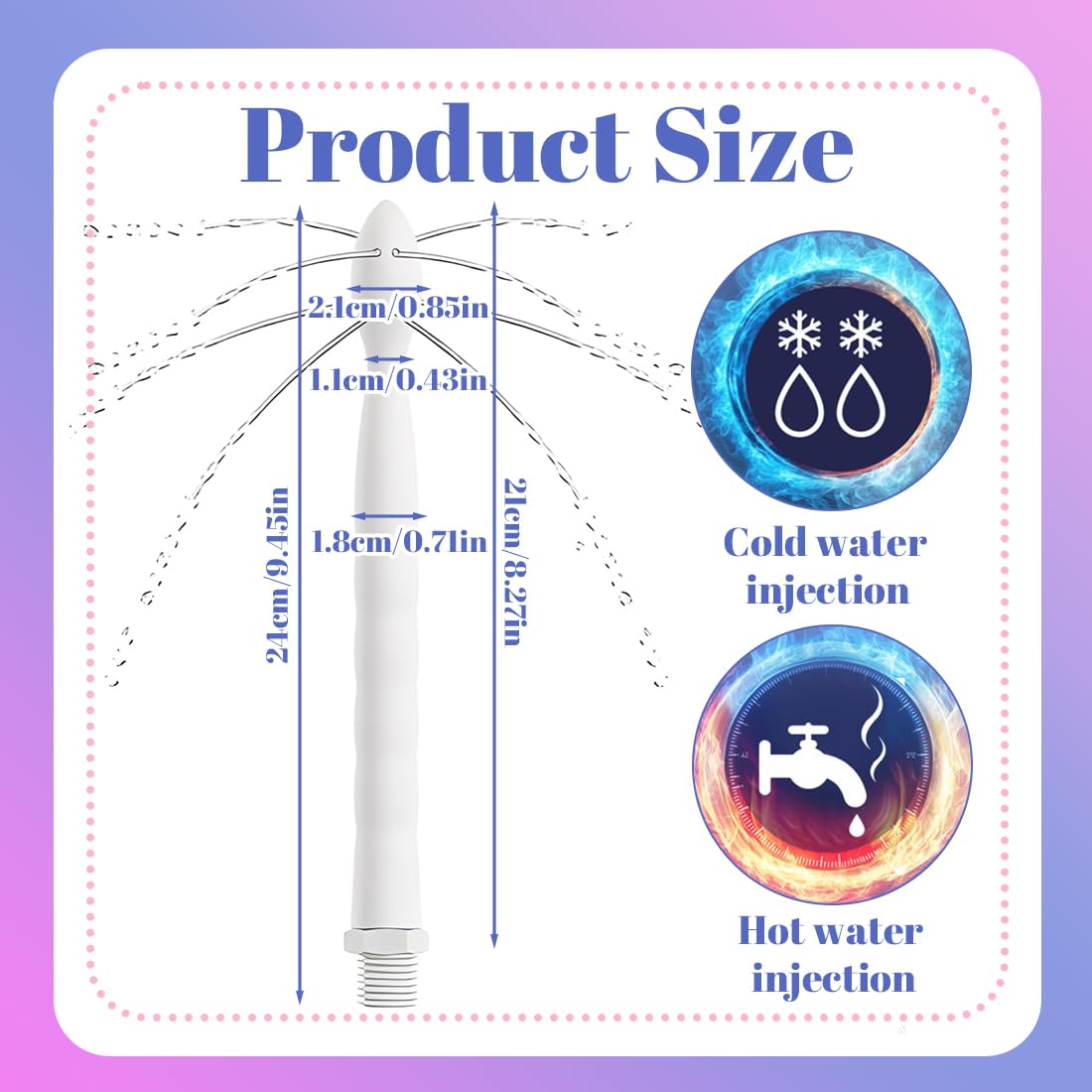 1 Pezzo Pulitore Vaginale Con 8 Fori,Silicone Doccetta Anale,Doccino Anale,Per la Pulizia Anale Colonic Sistema,Per Coppie Gay, Uomini e Donne(Bianco)