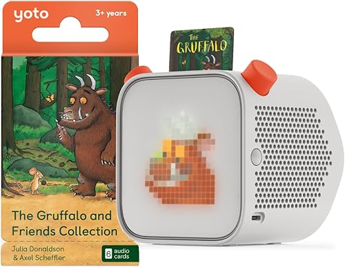Yoto Reproductor (3 generación) + paquete Gruffalo & Friends  Altavoz de audio Bluetooth para niños, dispositivo todo en 1 sin pantalla reproduce