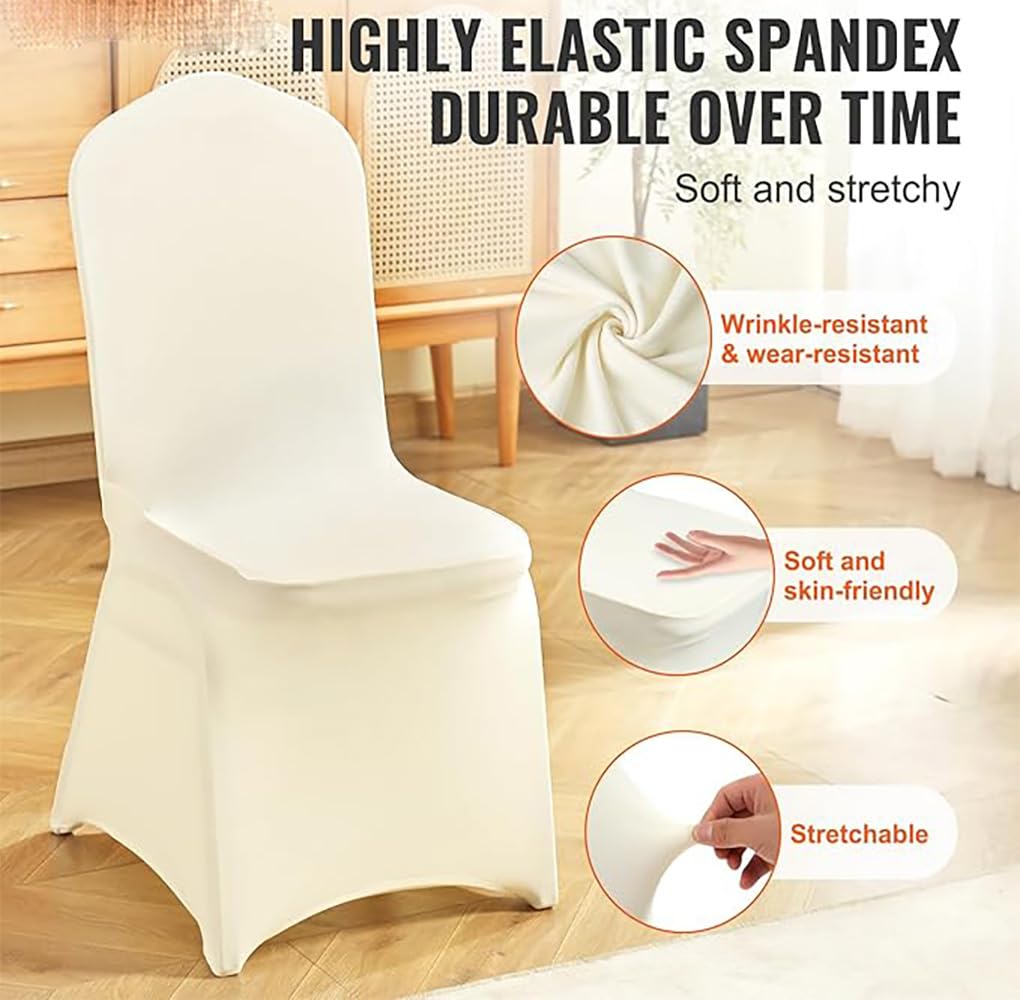 Set di 4 coprisedia lungo elasticizzato, in spandex, antipolvere, per sedie da pranzo, matrimoni, feste (1#)