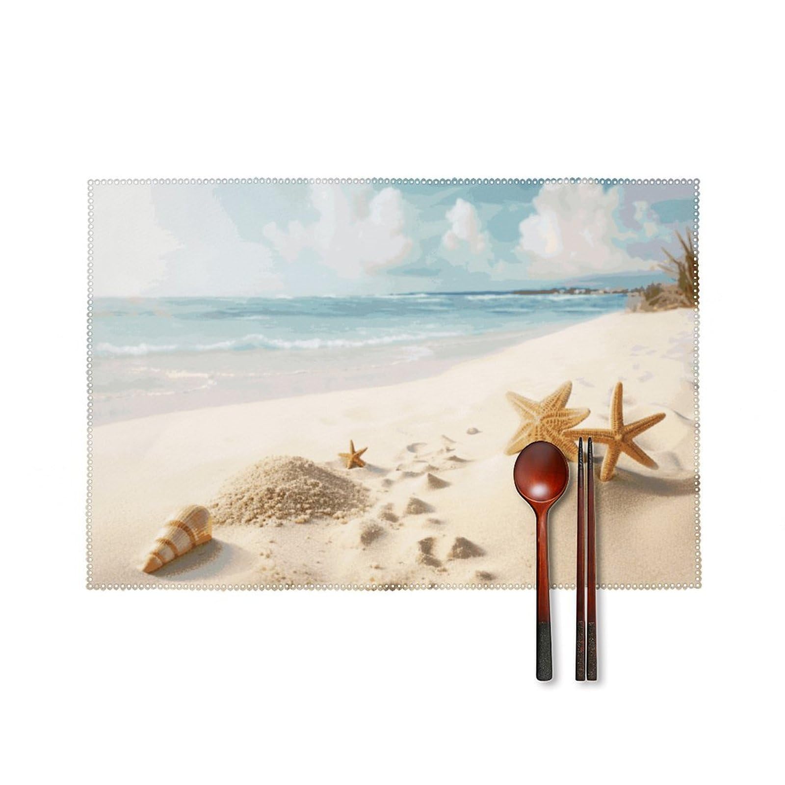Set de table plage lot de 6 résistant à la chaleur et imperméable pour table de cuisine