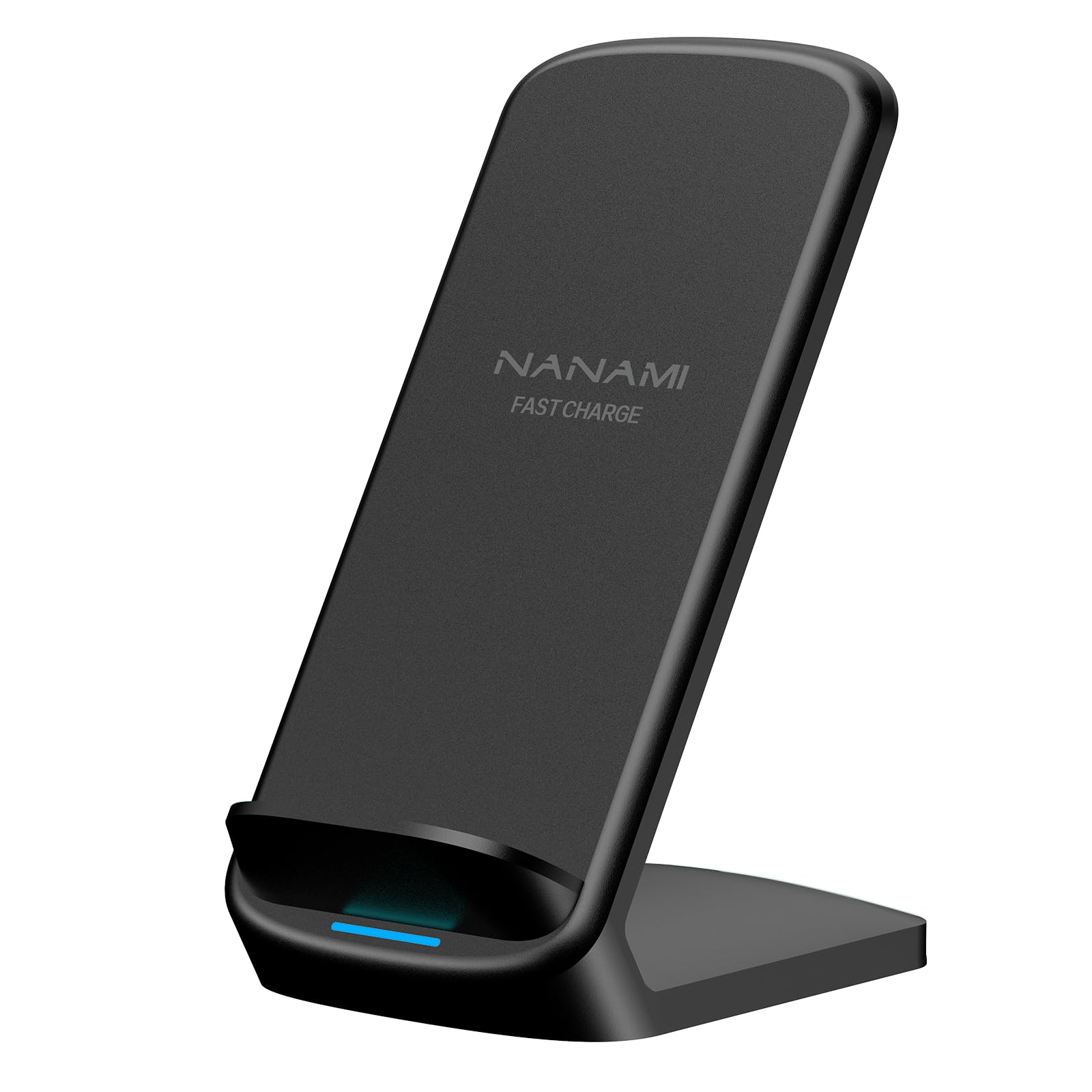 NANAMI ワイヤレス充電器 最大15W出力 急速 無線充電器 (Qi認証) iPhone 17/16/15/14/13/12(Pro/Pro Max/Air/Plus)/SE第三世代/8(Plus)、Galaxy S25/S24/S23/S22/S21(Ultra)、Pixel Xperia 各機種 立て掛け/横置き 置くだけ充電器 日本語取扱説明書付 お誕生日 クリスマス 冬のギフト 黒