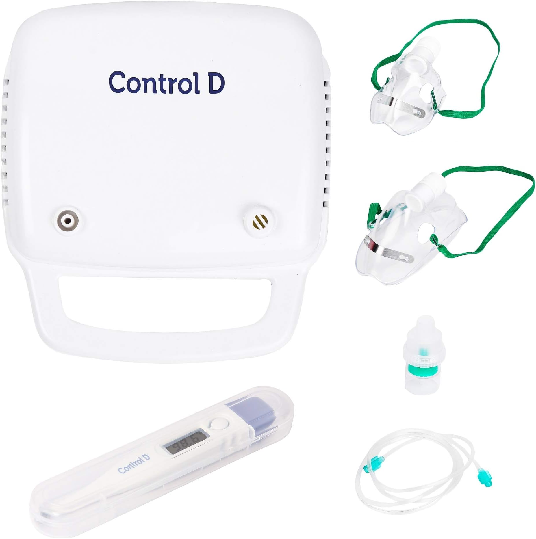 Control D Compressor Piston Nebulizer With Adult & Child Kits, White