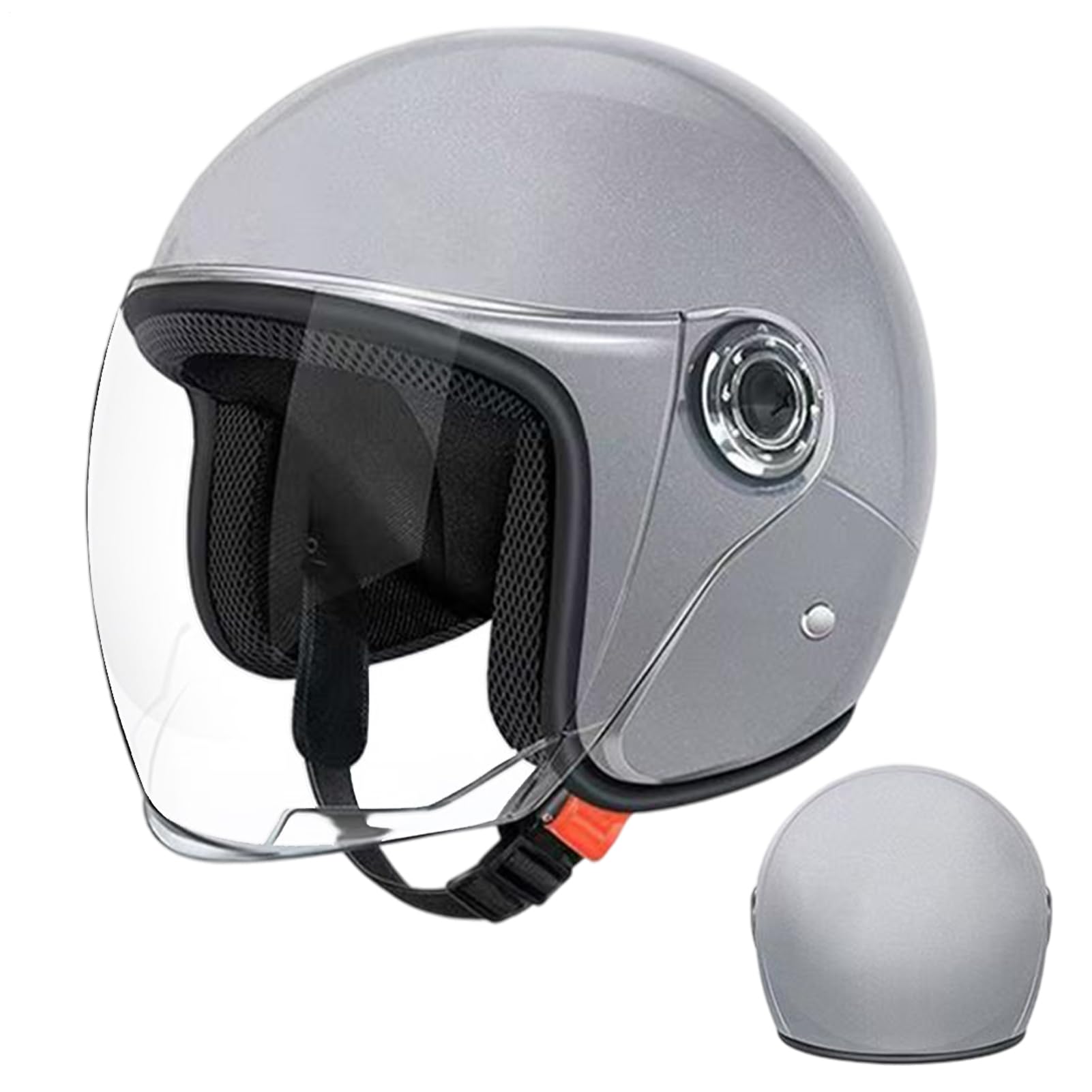 Casque Moto pour Scooter Et Cyclomoteur, Casque Jets Casque Mobylette avec Lunettes Demi Casque Moto Vélo Scooter Chopper pour Hommes Et Femmes