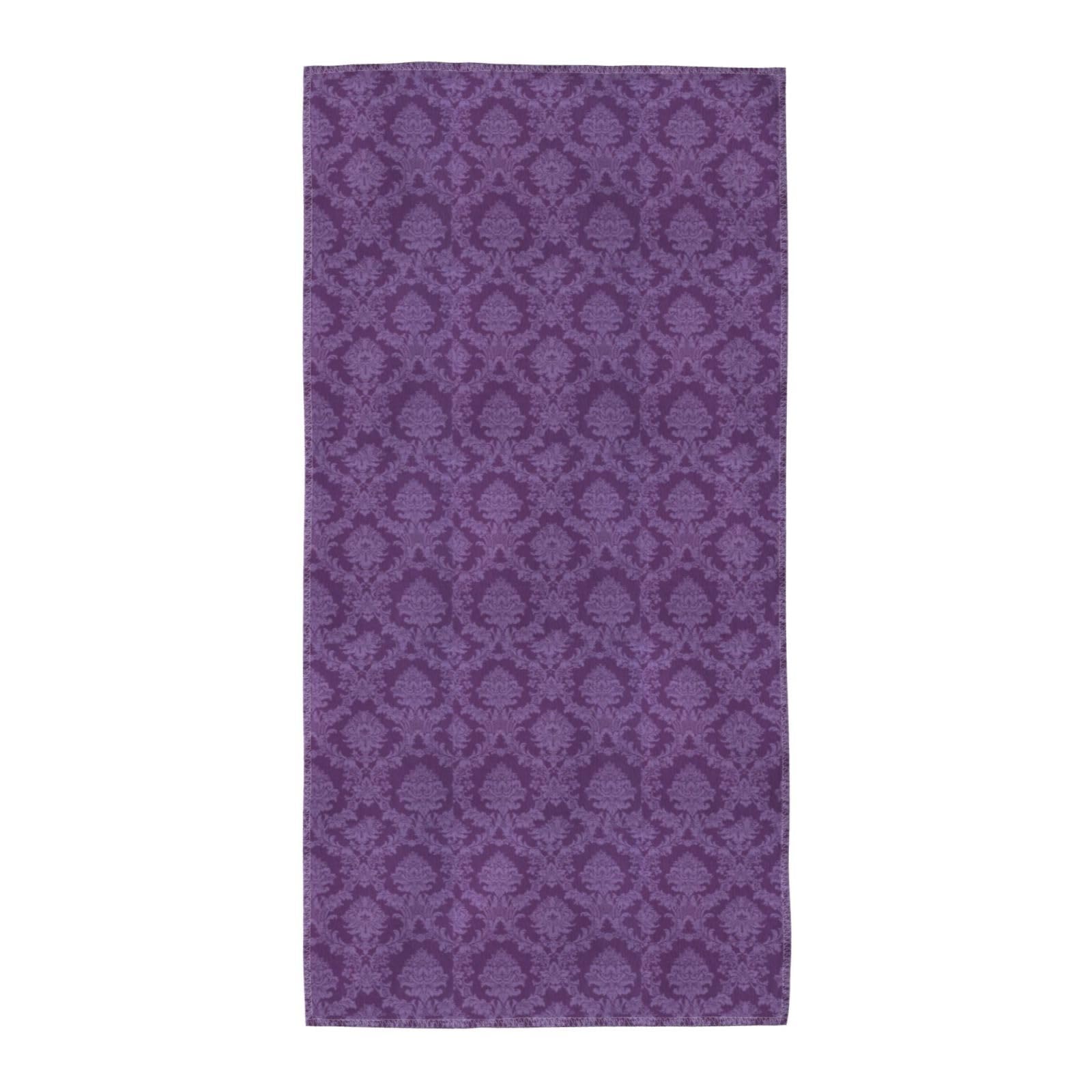 JBJGKHLP Purple Print Adults Extra Long Beach Towel Soft Absorbent Quick-Dry Gym Swimming Running Yoga