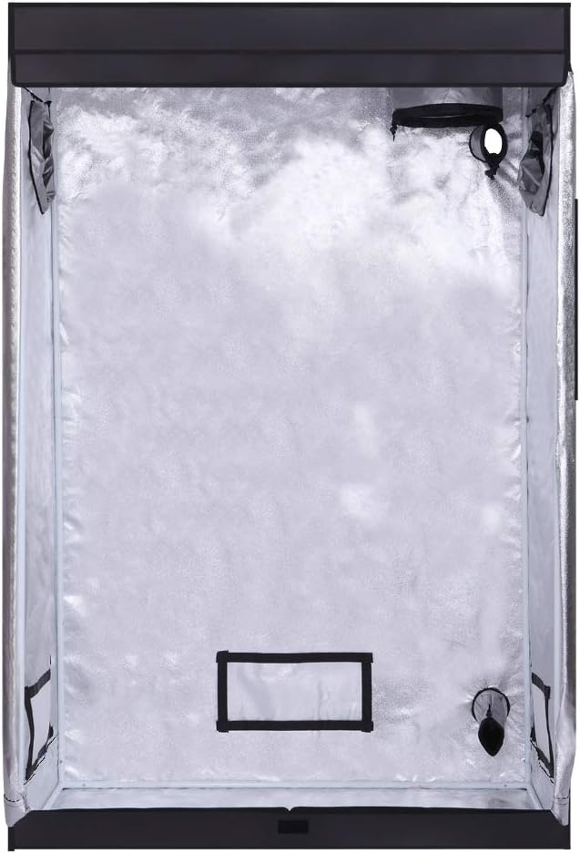 48x24x71 Inch Hydroponic Grow Tent, Indoor Plant Growing Tent with High-Reflective Mylar & Observation Window, Heavy Duty Metal Frame for Flowers & Vegetables, Black, 48x24x71 Inch