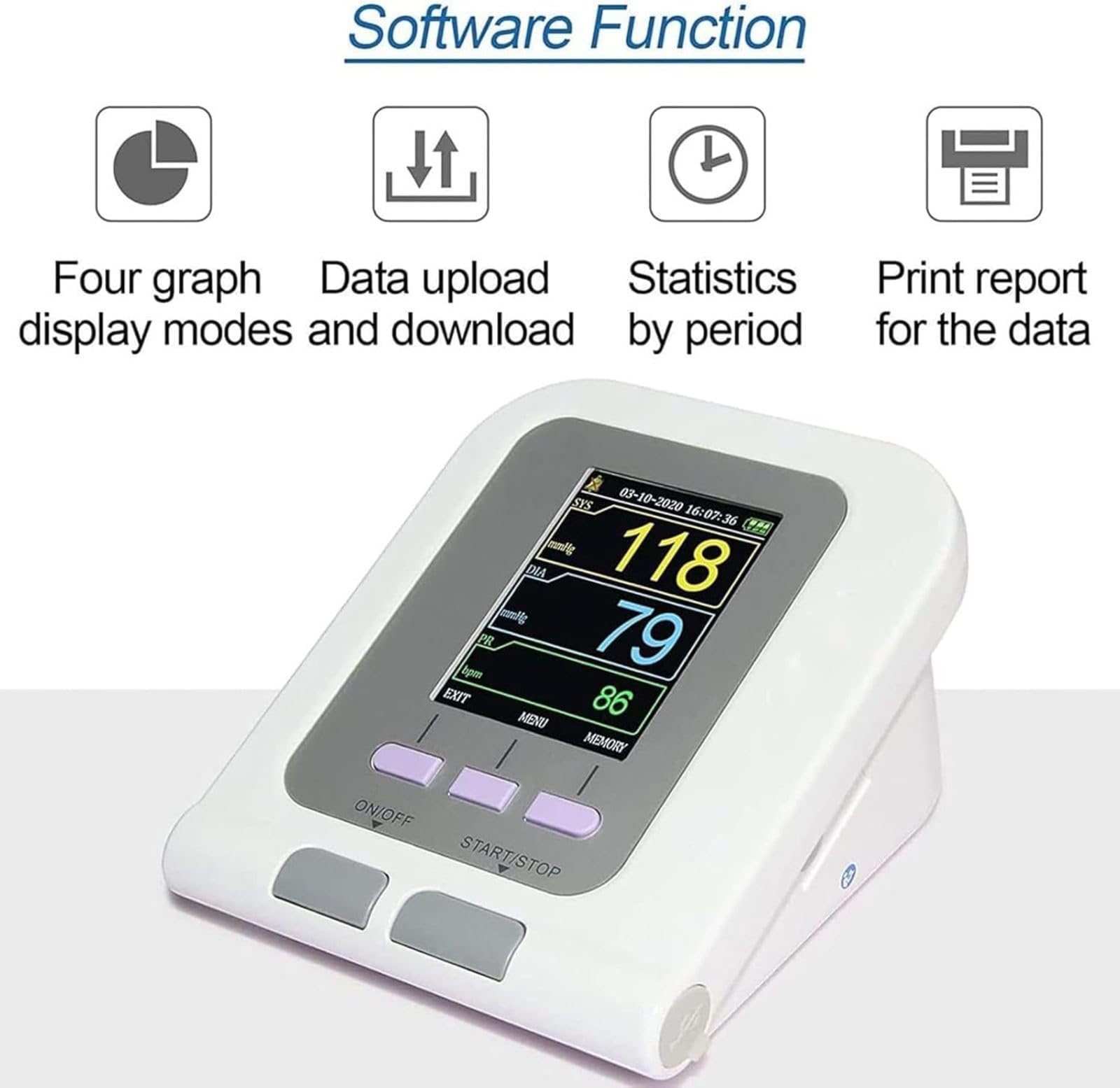 Esfigmomanómetro Electrónico Veterinario, Monitor Digital de Presión Arterial Veterinario, Medición de La Presión Arterial de Mascotas con 3 Manguitos, Pantalla LCD de 2,8 Pulgadas, para Perros/Gatos