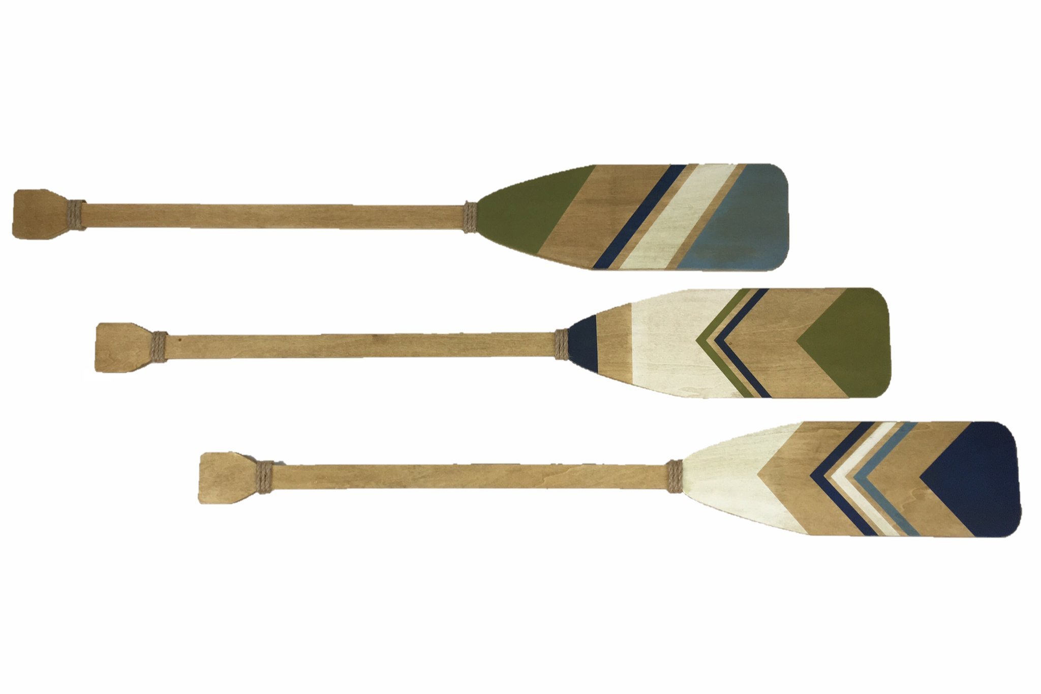 Extra Large Wood and Rope Boat Oars Wall Decor, Set of 3