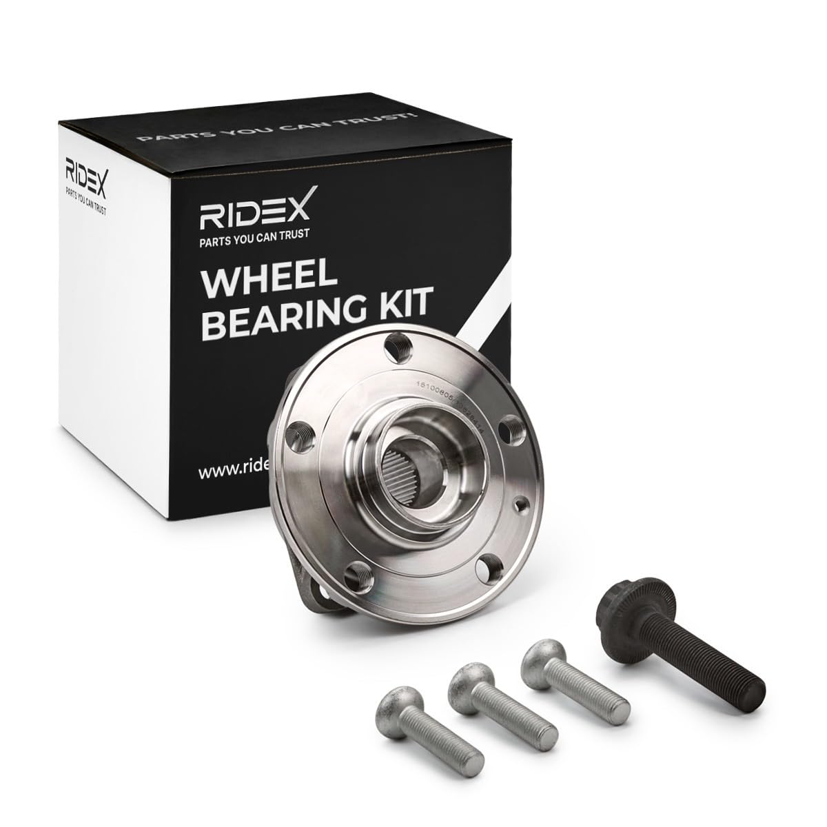 RIDEX 654W0683 Juego de cojinete de rueda Delantero, ambos lados con buje de rueda con tornillos Compatible con VW Golf 7 Hatchback 5G1, BQ1, BE1, BE2