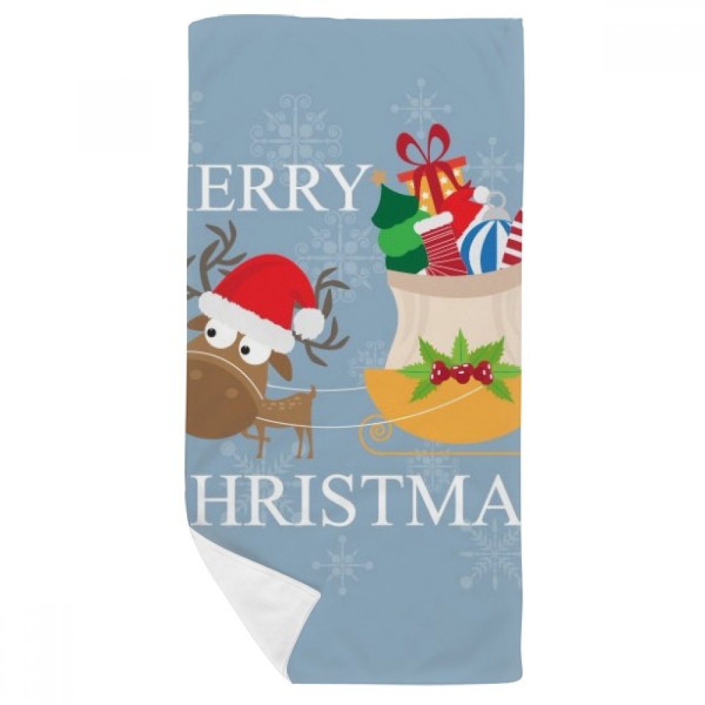 Serviette de bain douce anti-irritation Noël Elk 35x70cm pour protéger la peau fragile des enfants