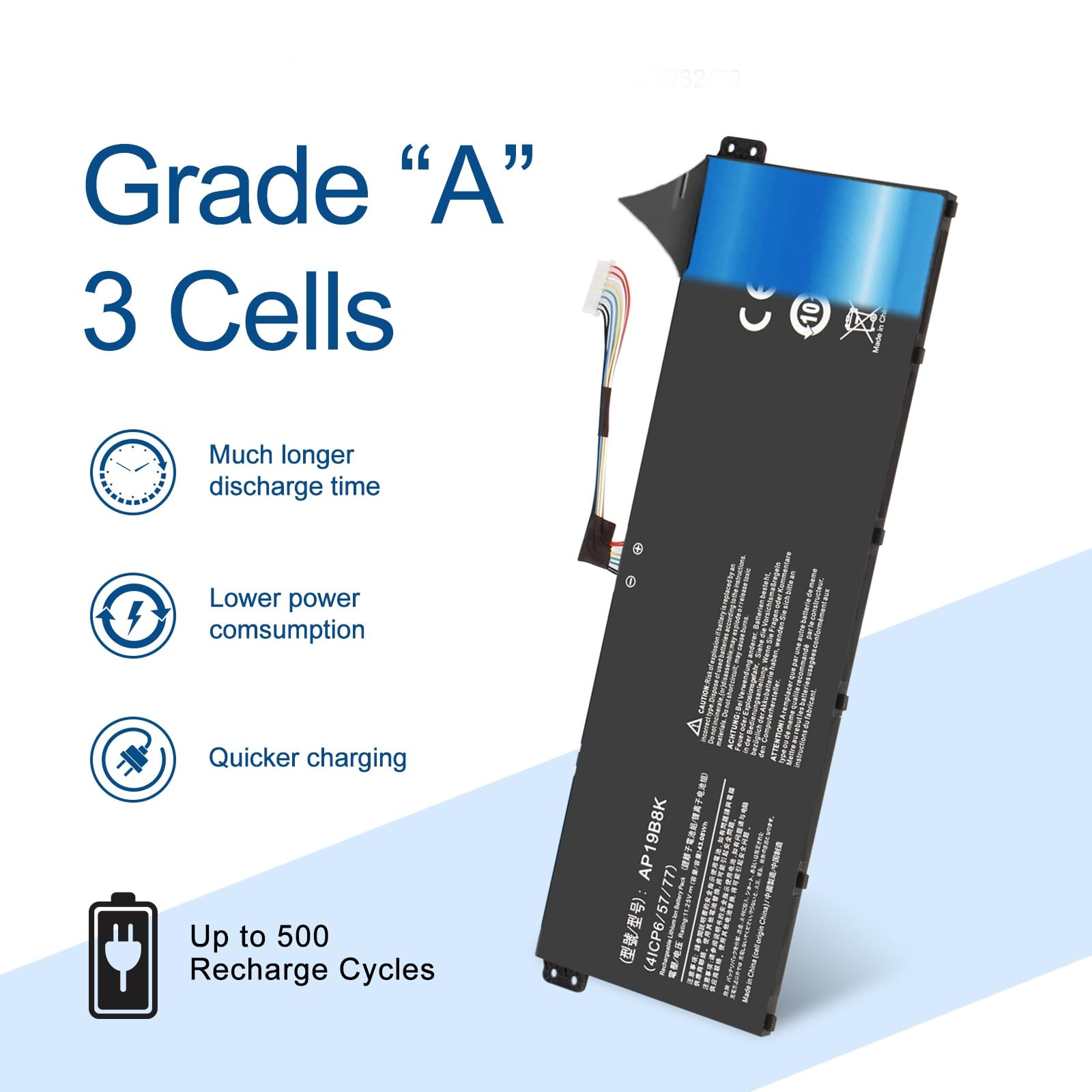 AP19B8K AP19B5K Battery for Acer Extensa 15 EX215-54 EX215-54G Aspire 3
