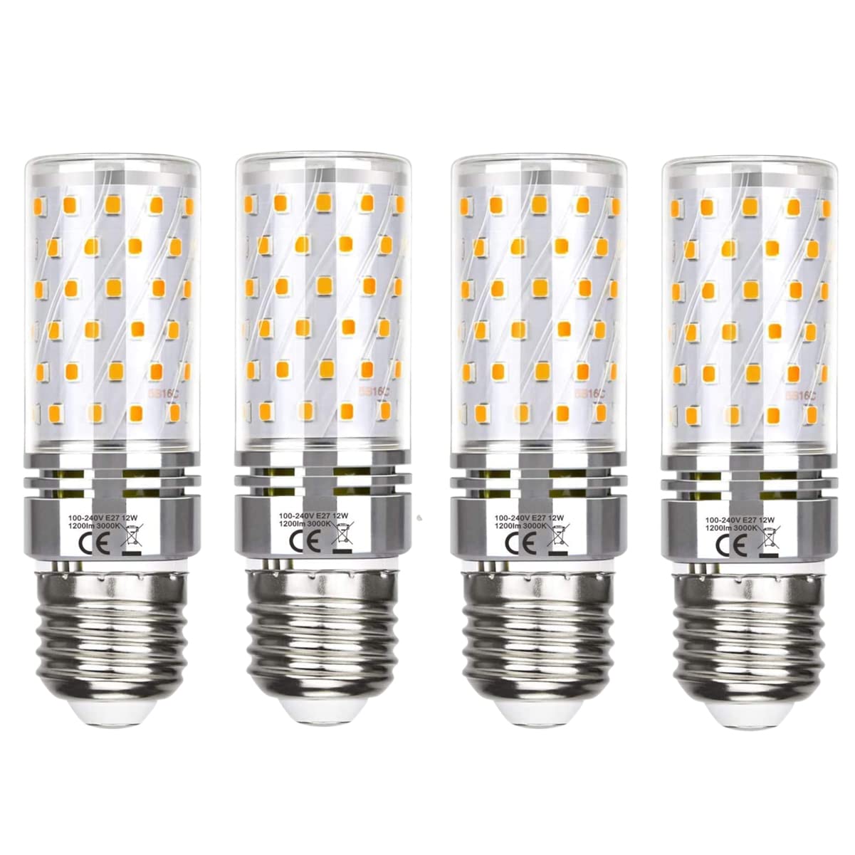 Ampoule LED E27 3000K blanc chaud 12W équivalent 100W lot de 4