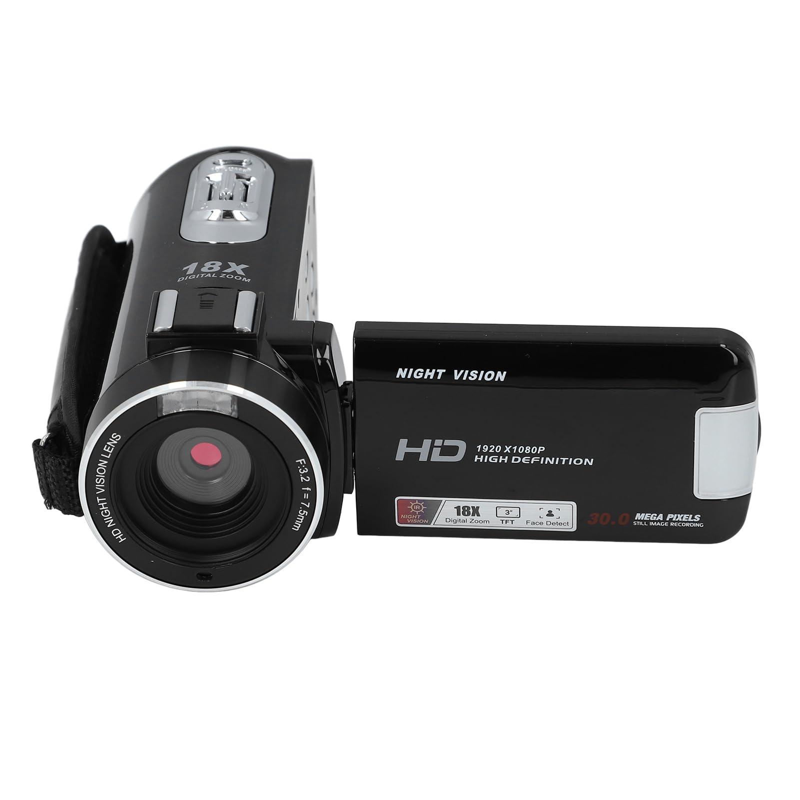 Digital Camera Recorder, 30MP Full HD 1080P Camcorder with 3.0 Inch 270° Rotatable LCD Screen, 18X Digital Zoom, Night Vision, Camcorder-image-24