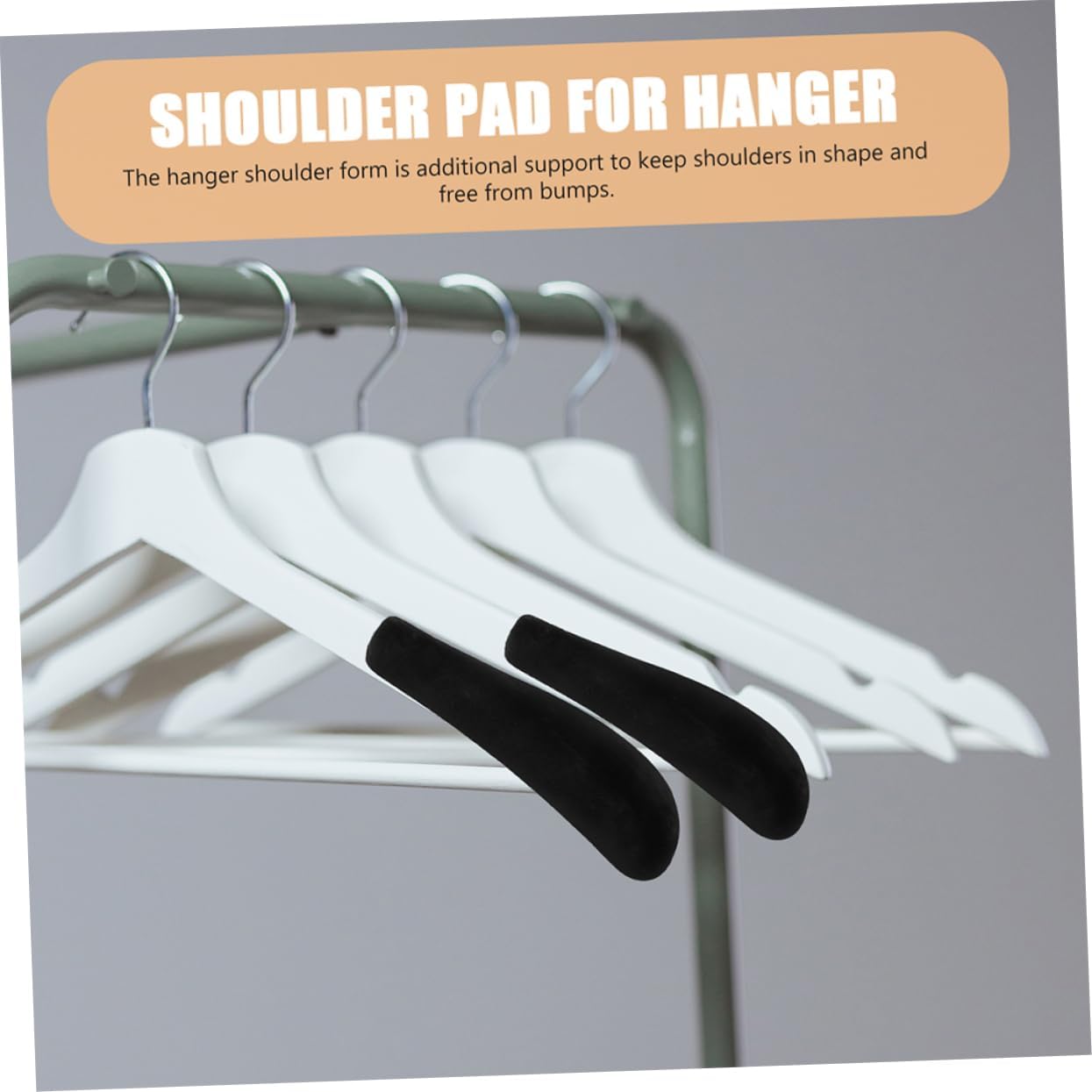 PRETYZOOM 48pcs Wide Hanger Shoulder Forms Suit Hanger Shoulder Pads Flocking for Non-Skid Clothing