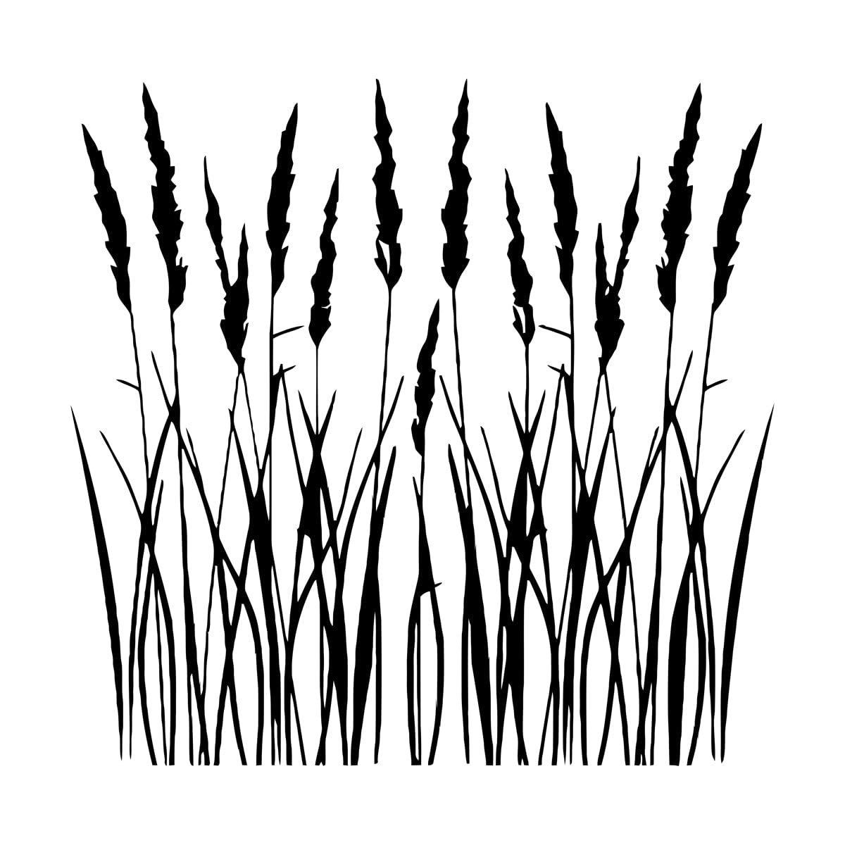Zooan Vinyl Art Stickers Zz6545 Wall Stickers Reeds Tall Grass Lake House Hay 36X37.3cm Easy Installation Small Black