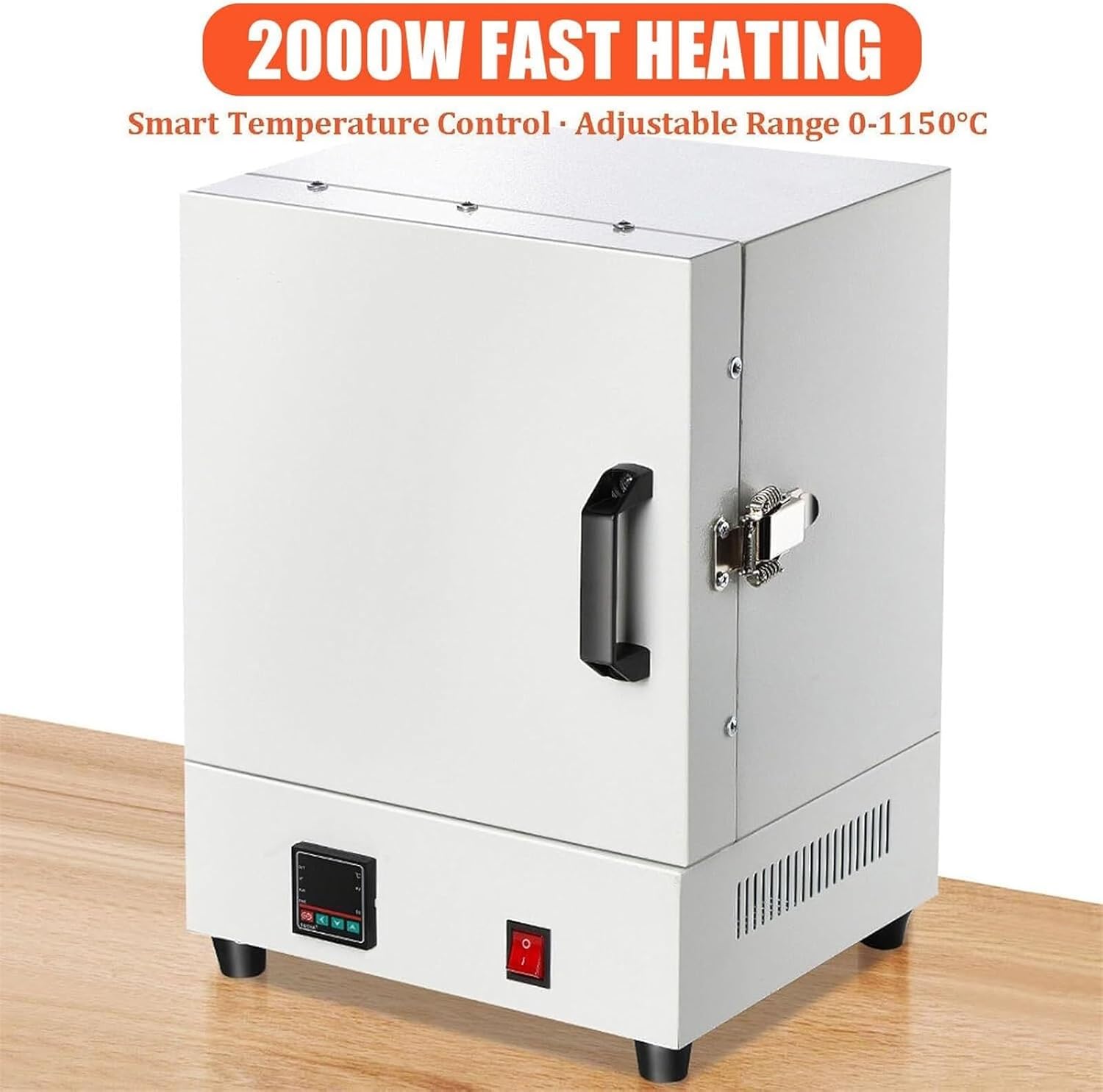 2000W Electric Kiln for Home Pottery – 1150°C High-Temp Melting Furnace for Ornaments Making, Wax Casting, Clay Ceramics & Glass Fusing DIY