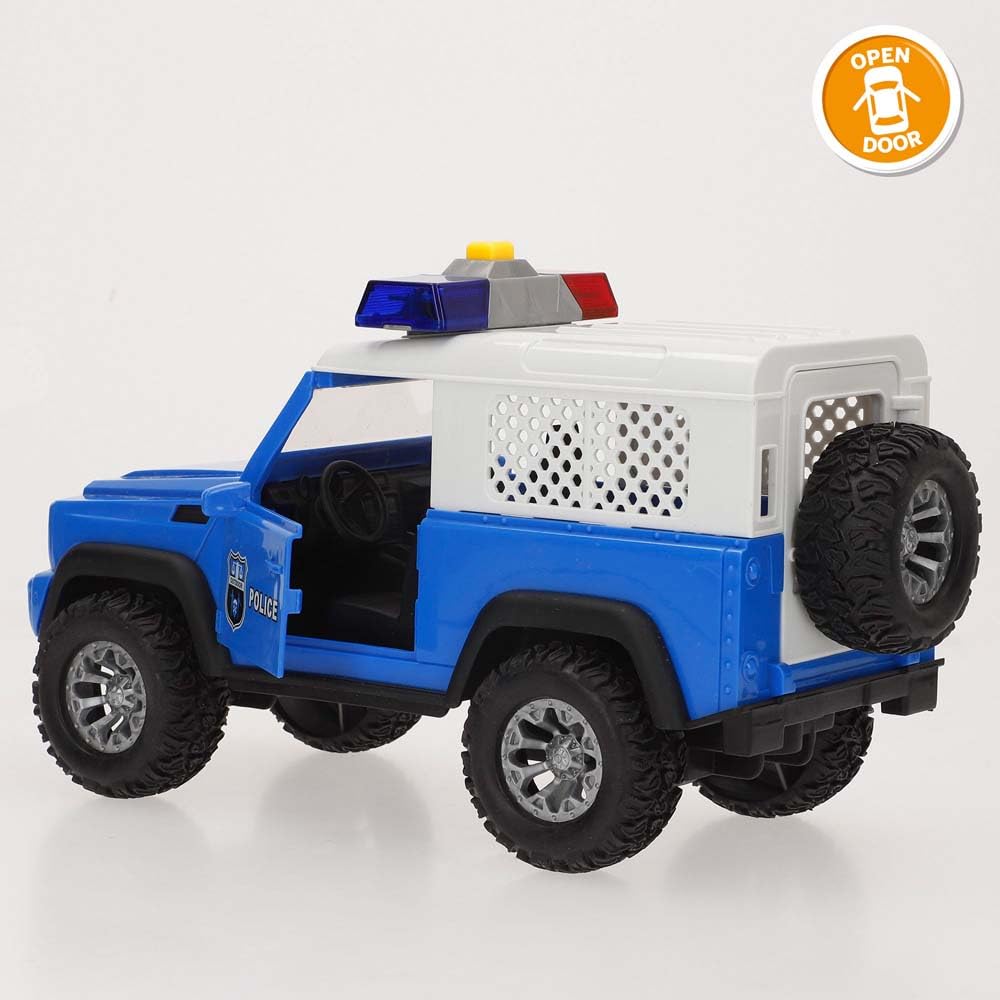 ColorBaby Speed & Go Coche policía Juguete, con Luces y Sonidos, Puertas Apertura Manual, Sistema de fricción, Escala 1:16, para niños a Partir de 3 años (39053)