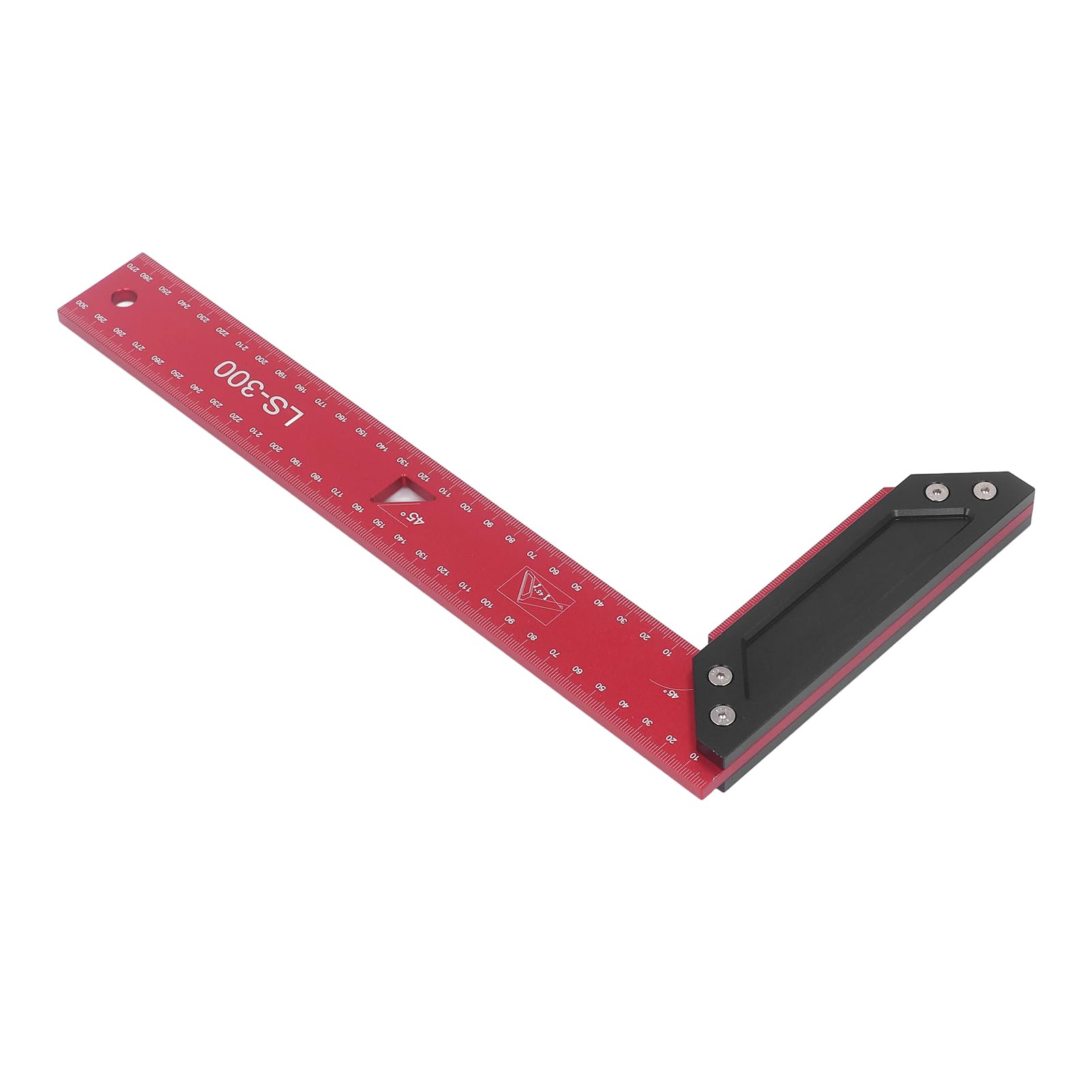 Regla de trazado para carpintería, regla en forma de L de aleación de aluminio para carpinteros, herramienta de medición precisa de doble 45° con llave hexagonal para trabajos de