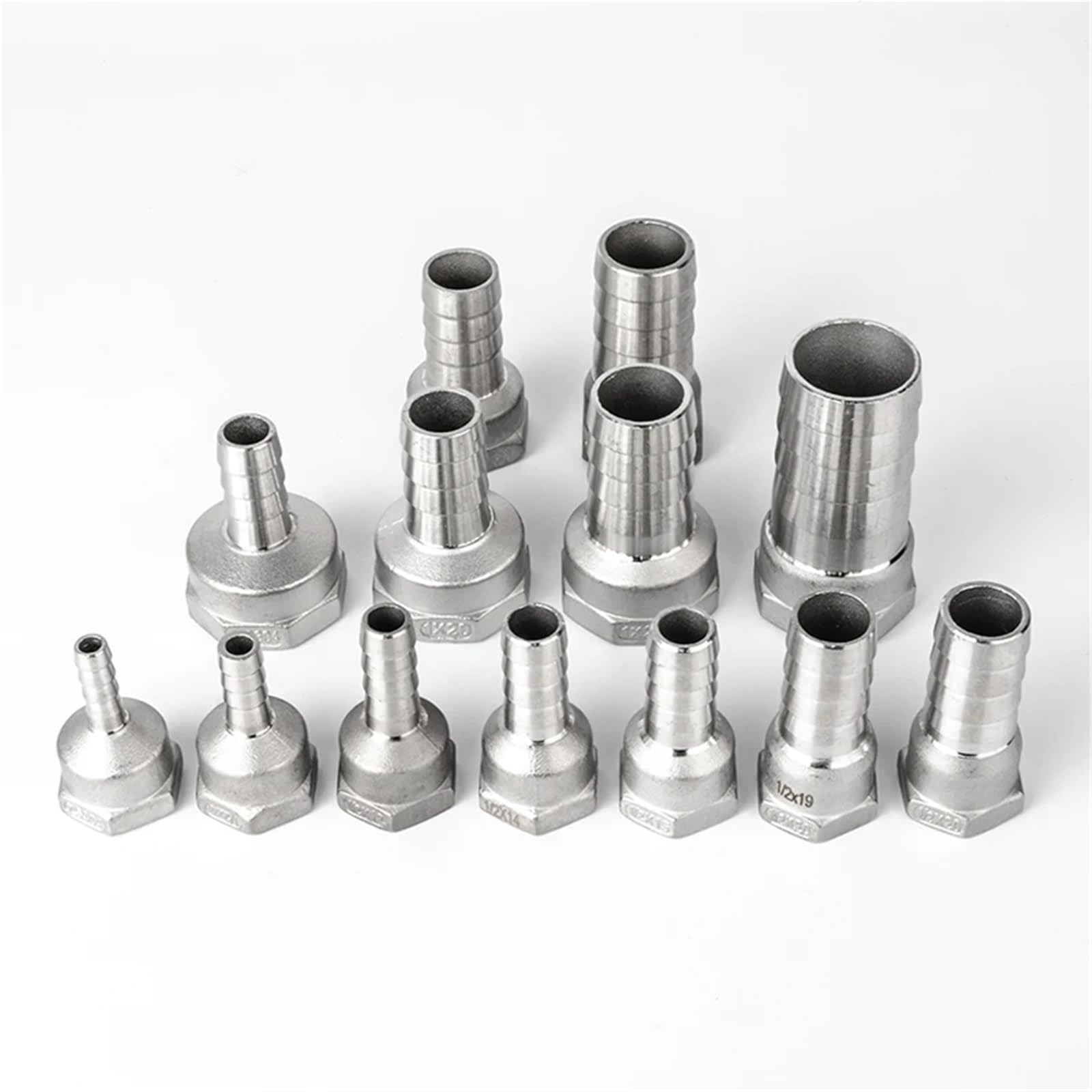 1'' Female Thread x Hose Tail 304 Stainless Steel Water Pipe Fitting Reducer Joint Coupling Connector(15mm) Brass Hose