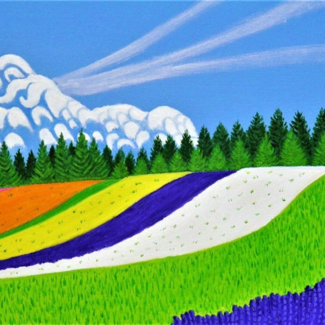 ★美瑛・富田ファームの花畑・谷村一男肉筆油彩画・F6 Amazon.co.jp: 美瑛富田ファームの花畑谷村一男肉筆油彩画F6額付