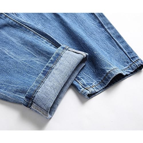 Jeans straight lavés coupe droite et effet breaking hole résistant - 5