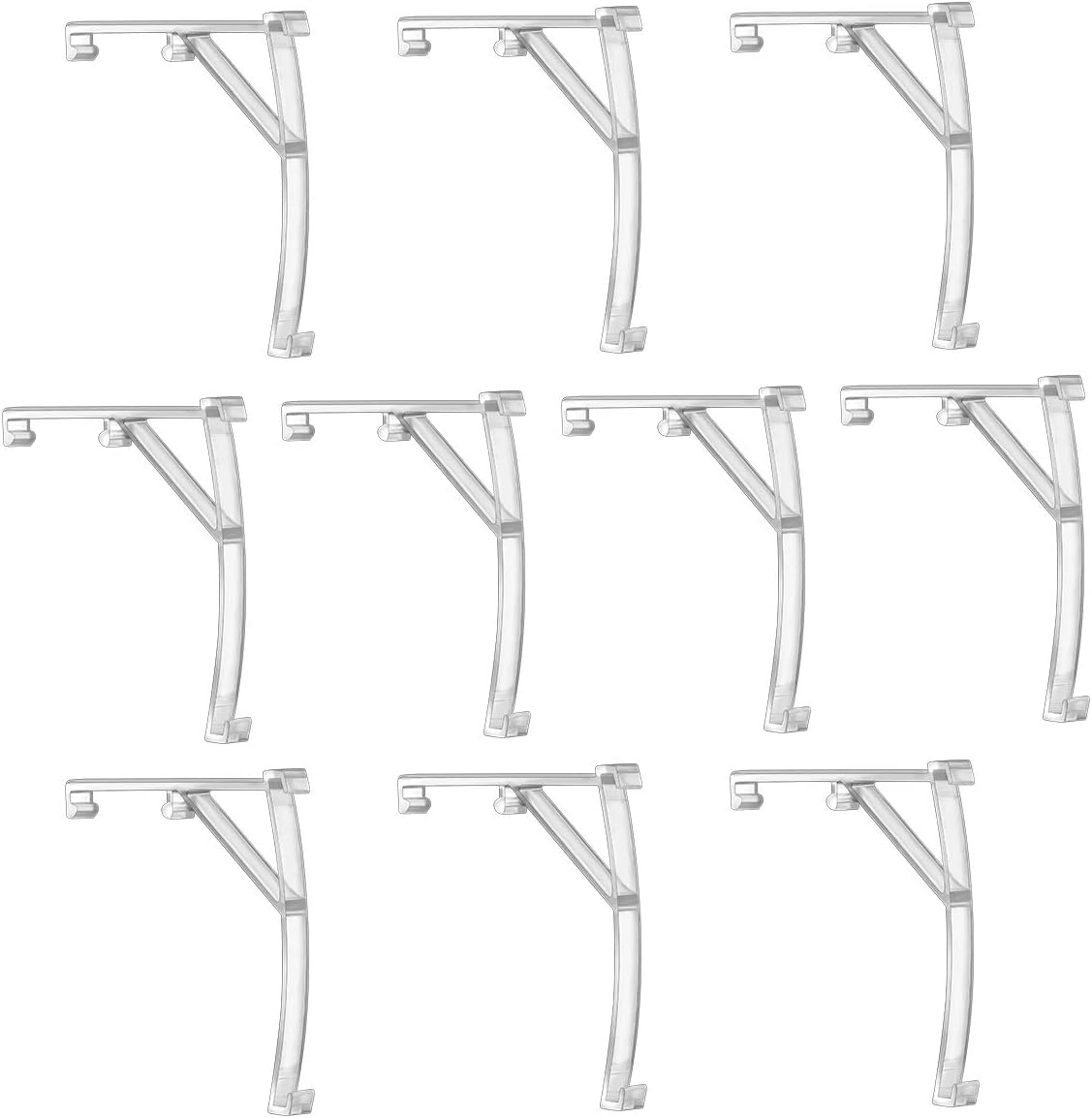 Magicfour Valance Clips, 10 Pack 3.5 Inch Plastic Clear